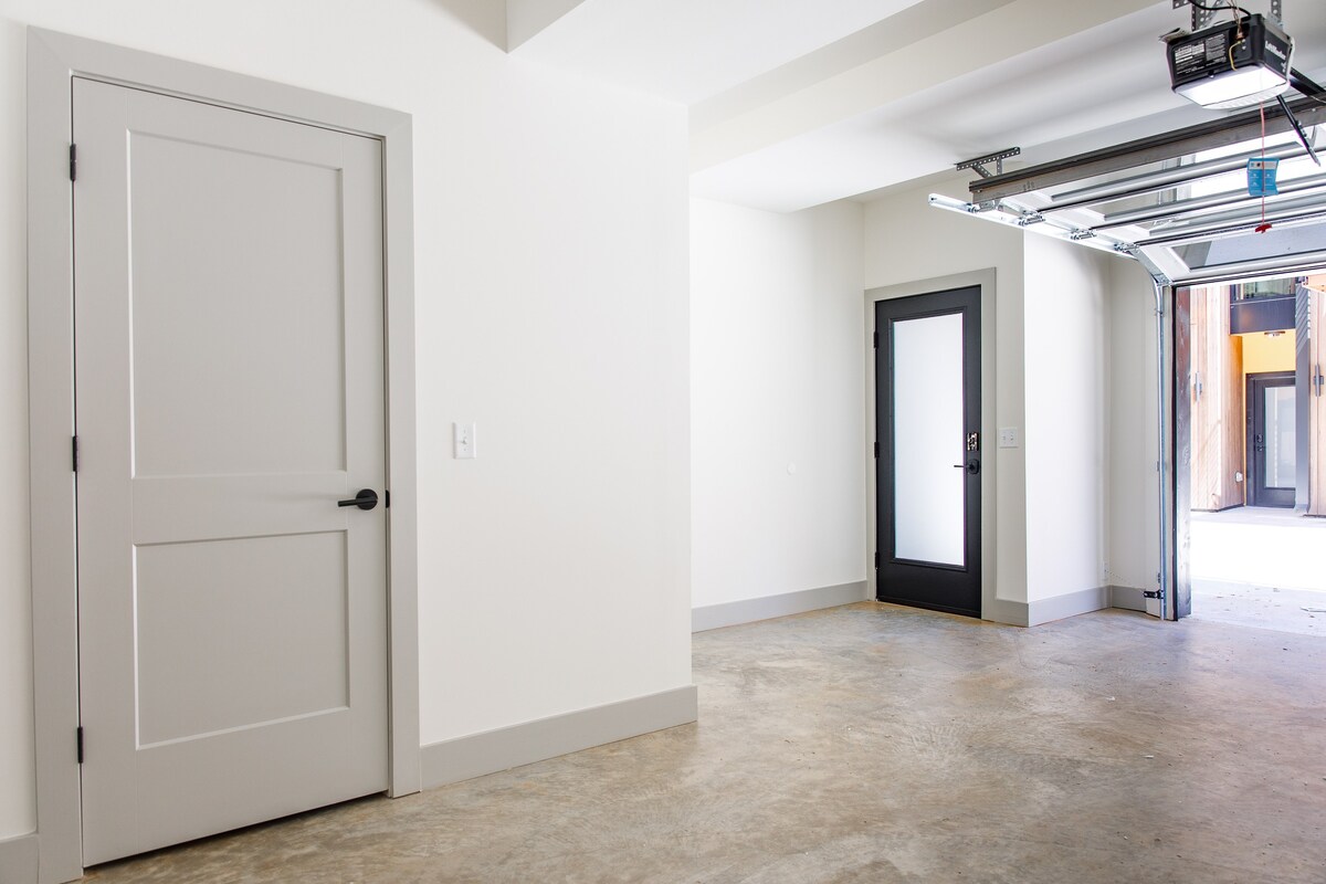 When you first get to our home, you'll enter through our private one-car garage.