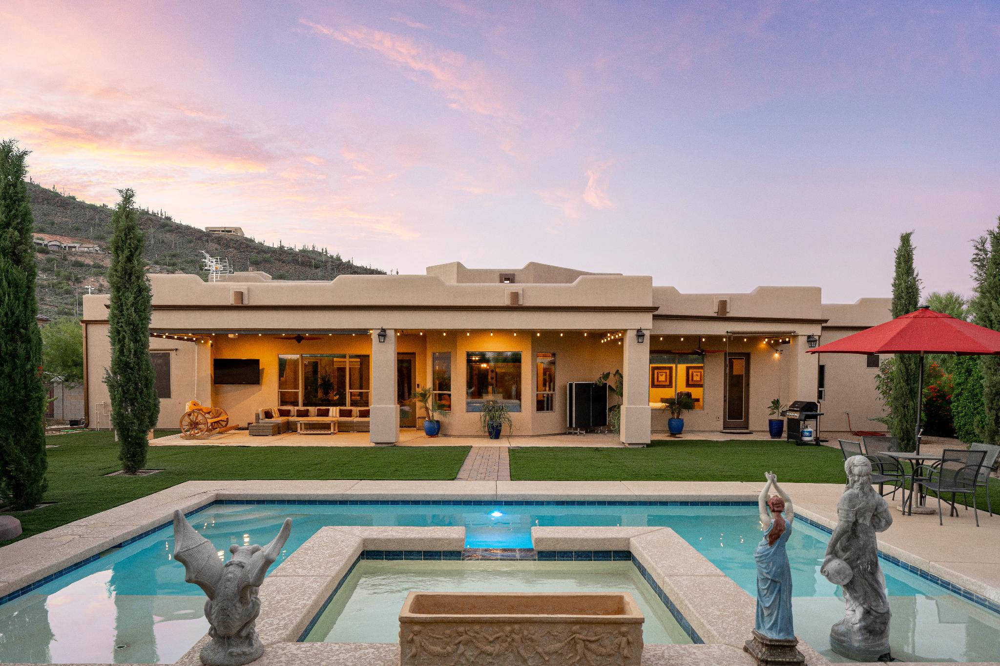 Property Image 1 - NEW! Elegant Tuscan Estate in Desert Hills with Resort Backyard, Pool, Hot Tub and Amazing Views
