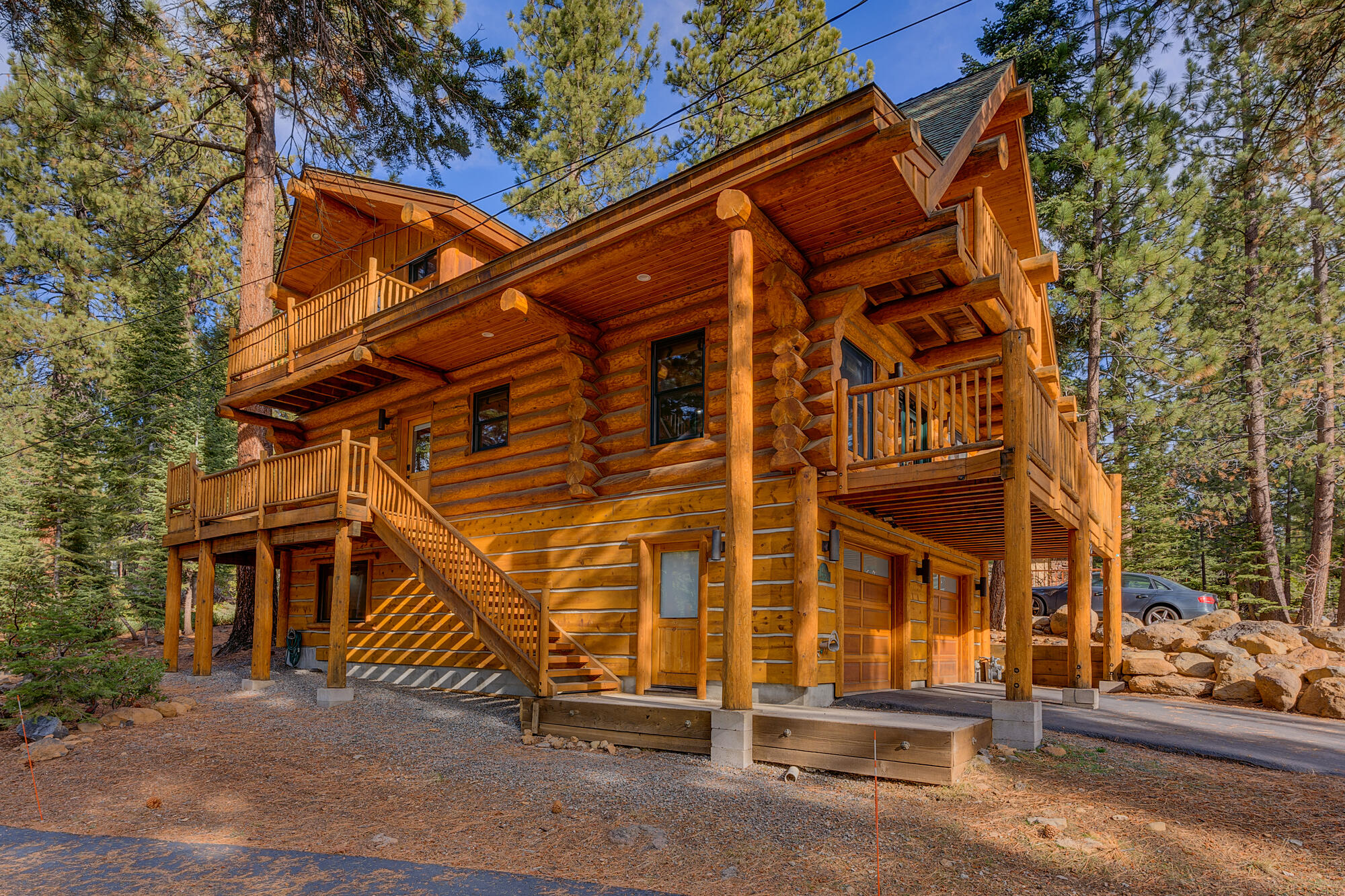 Property Image 2 - New Listing! King’s Beach Luxurious Log Cabin on Golf Course-hot tub, private decks, garage, short walk to