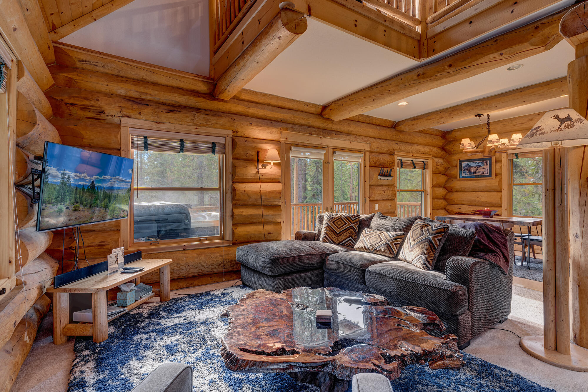 Property Image 1 - New Listing! King’s Beach Luxurious Log Cabin on Golf Course-hot tub, private decks, garage, short walk to