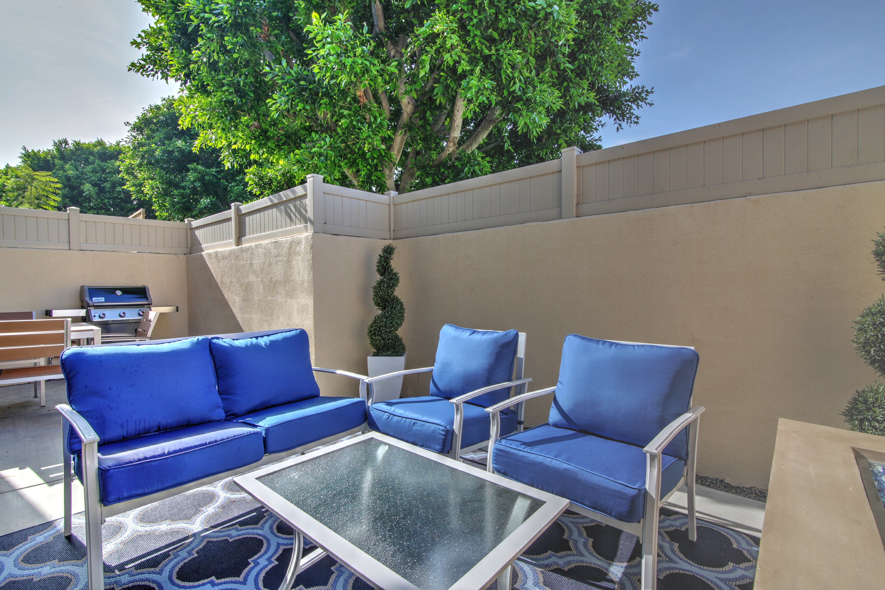 Enjoy the magical golden hour on the private patio.