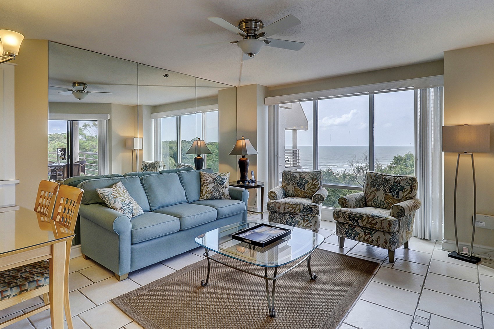 3530 Villamare Living Area with Ocean Views