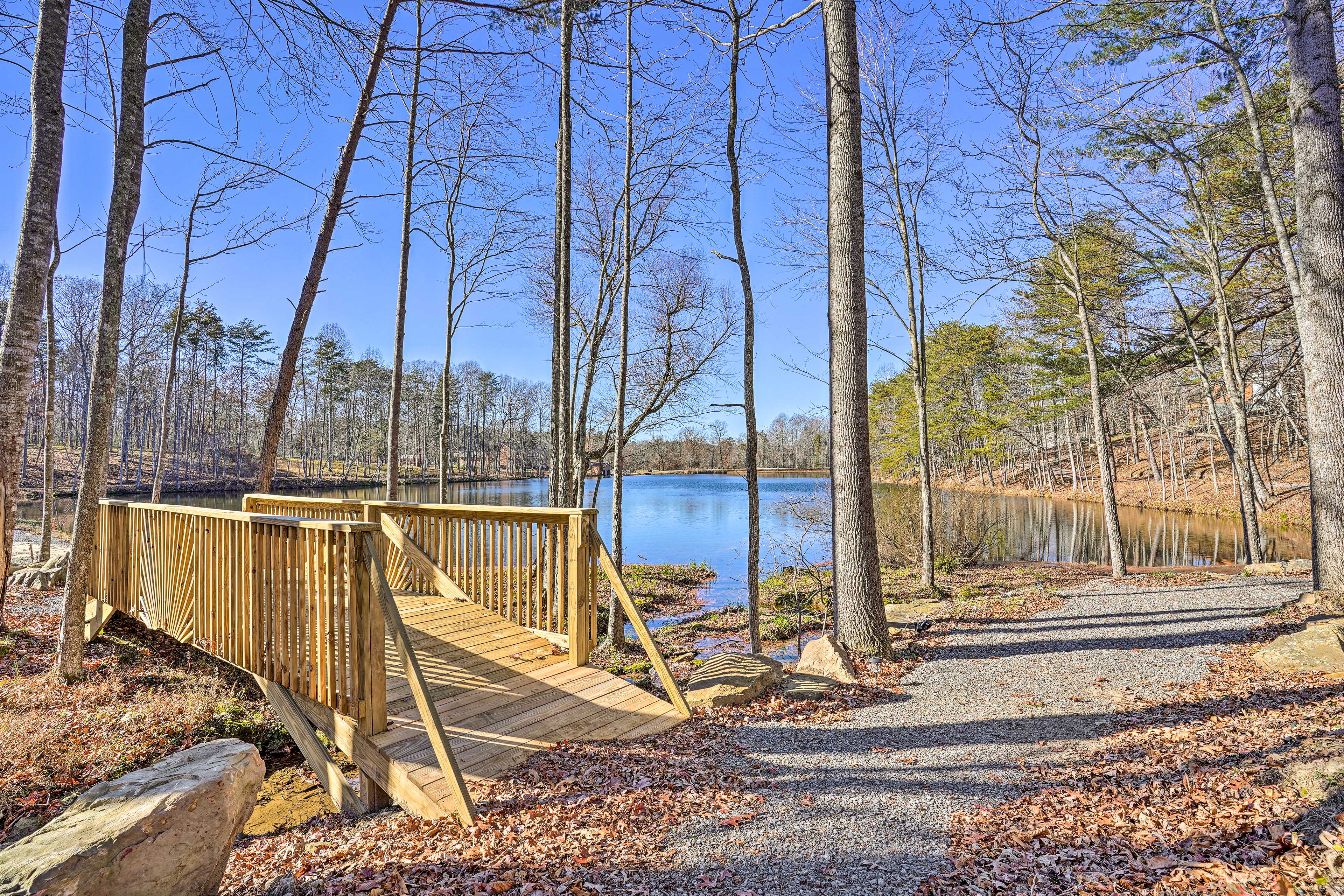 Property Image 2 - Serene Lakefront Cabin with Deck & Fire Pit!