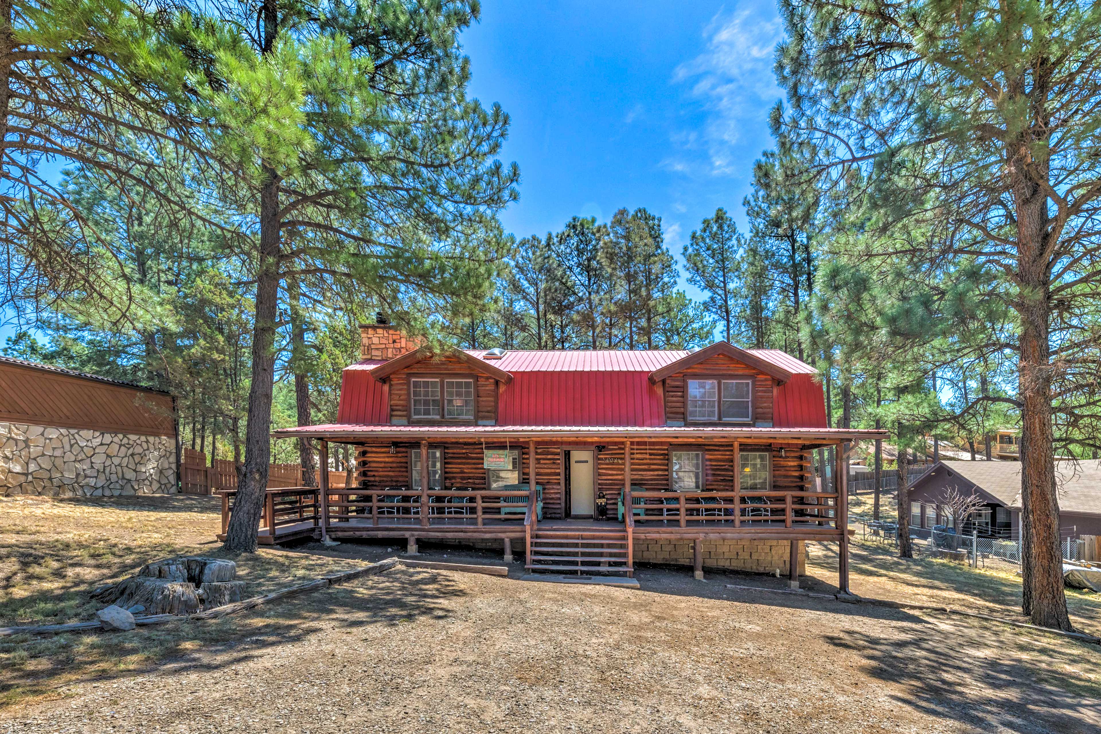 Property Image 2 - Rustic Ruidoso Log Cabin with Hot Tub & Deck!
