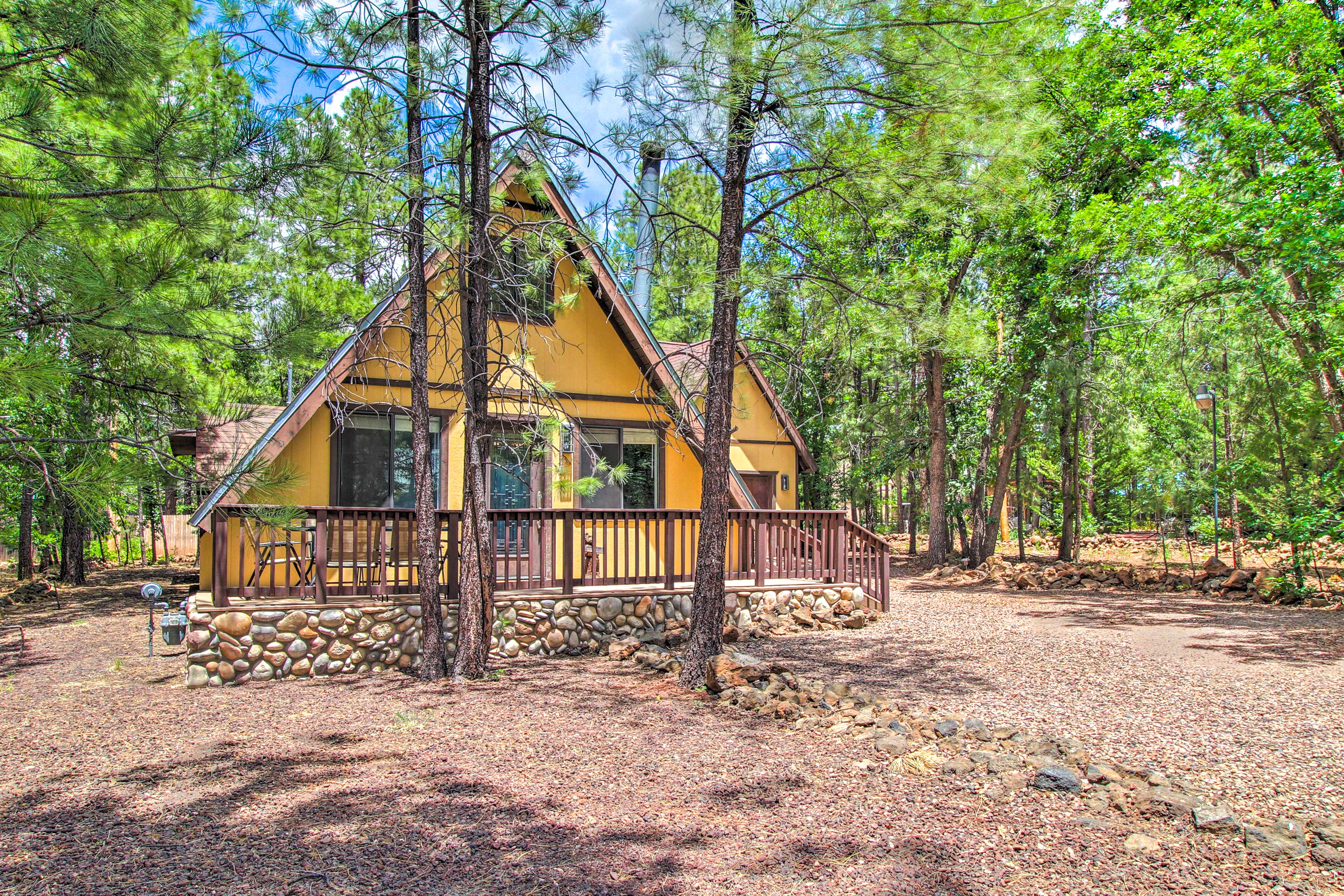 Property Image 1 - NEW! Rustic Pinetop A-Frame - Hike & Golf Nearby!