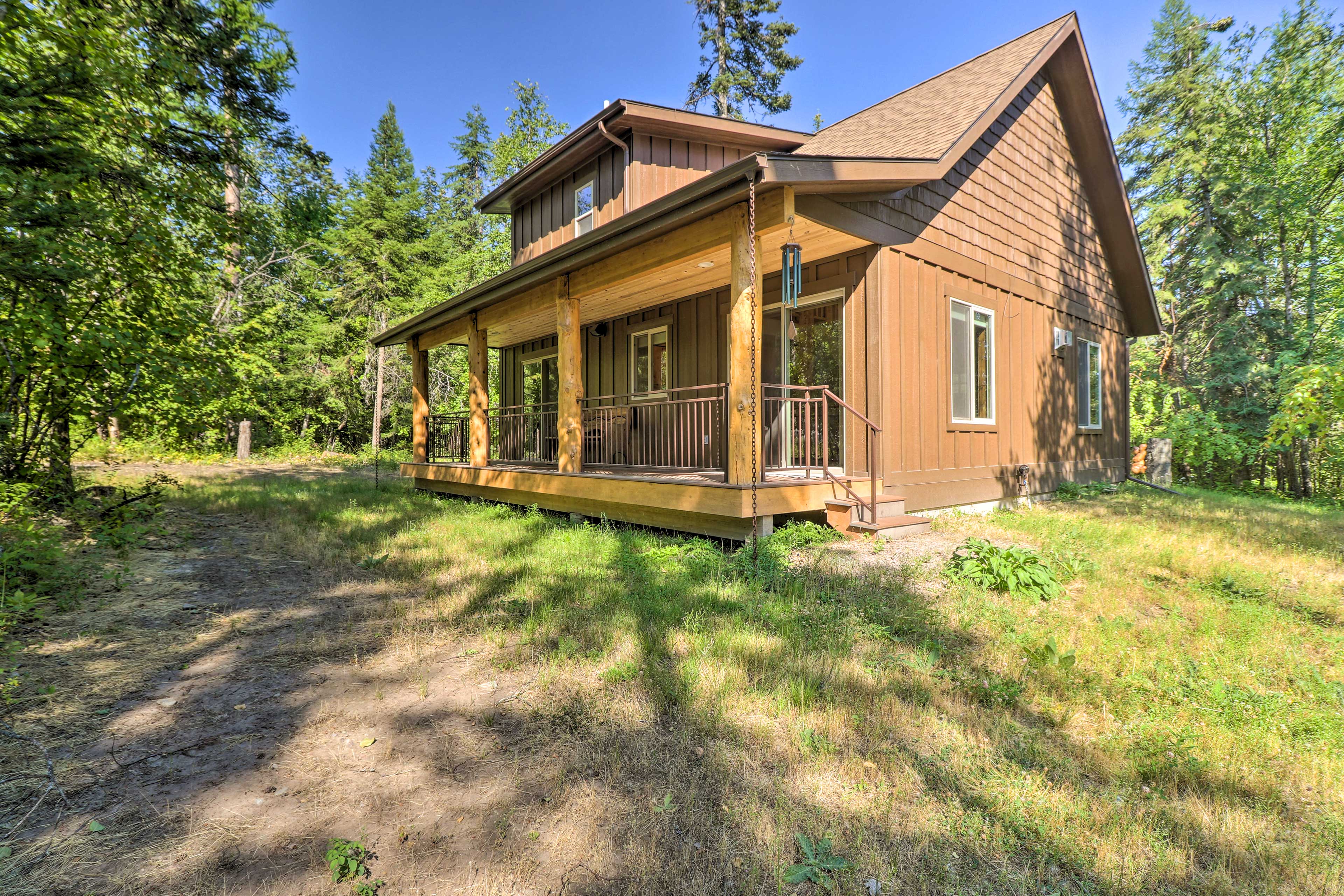 Property Image 2 - NEW! ’Bigsky’ Cabin w/ Fire Pit, Walk to Fishing!