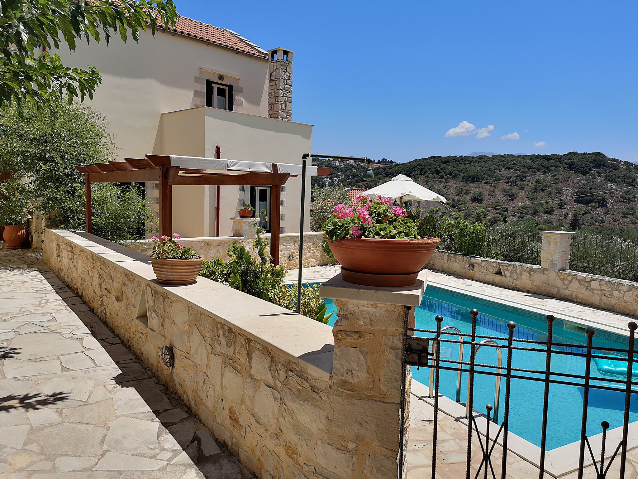 Helianthos villa,exterior and  large pool 