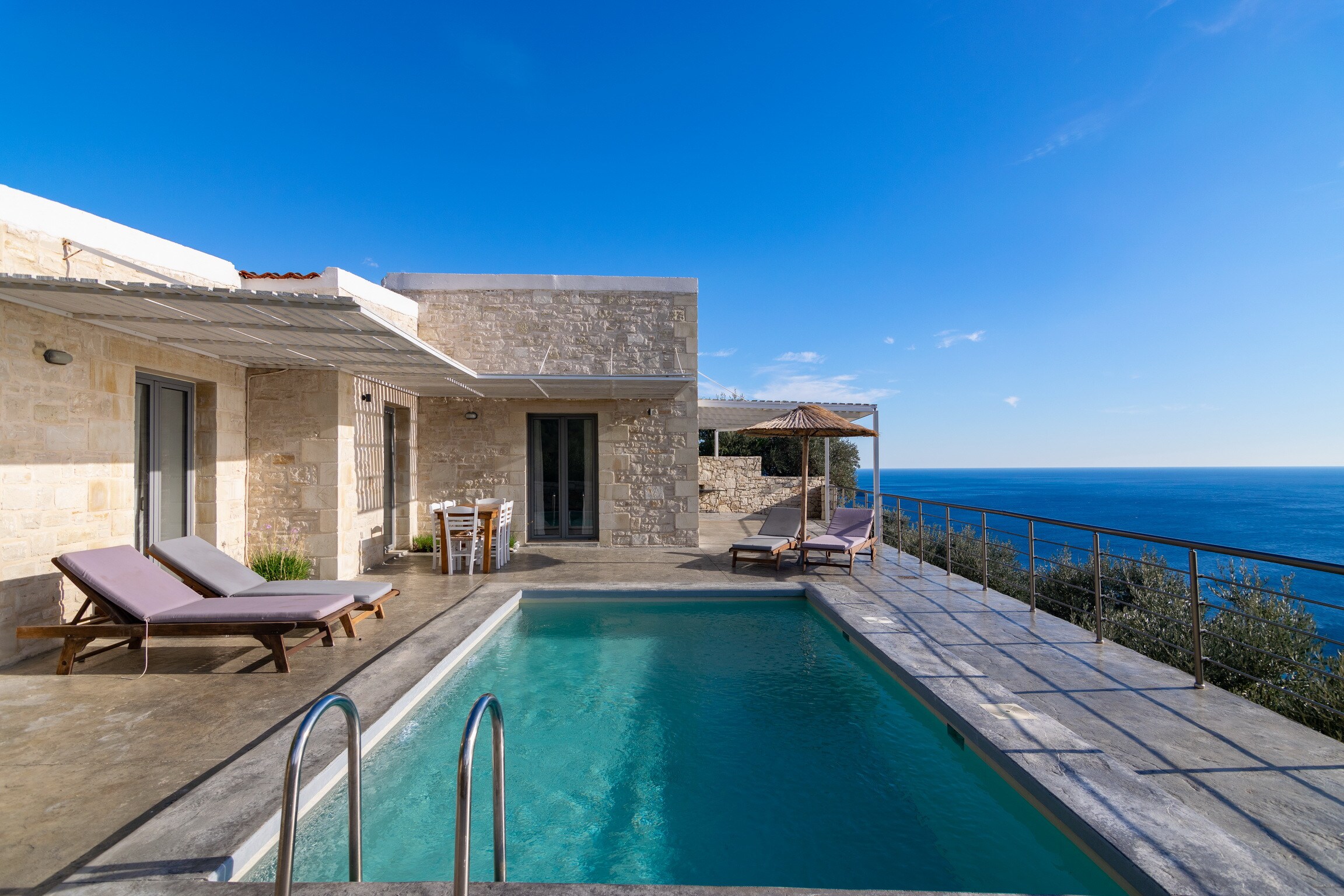 Swimming pool area of incredible sea view villa,Private pool,Tavern,Plakias,Crete