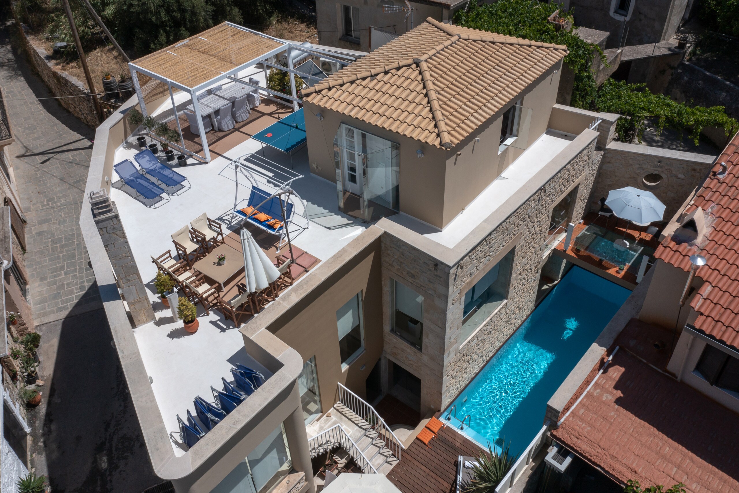 Bird's eye view of Beautiful Unique character,Private pool,Near amenties,Rethymno,Crete