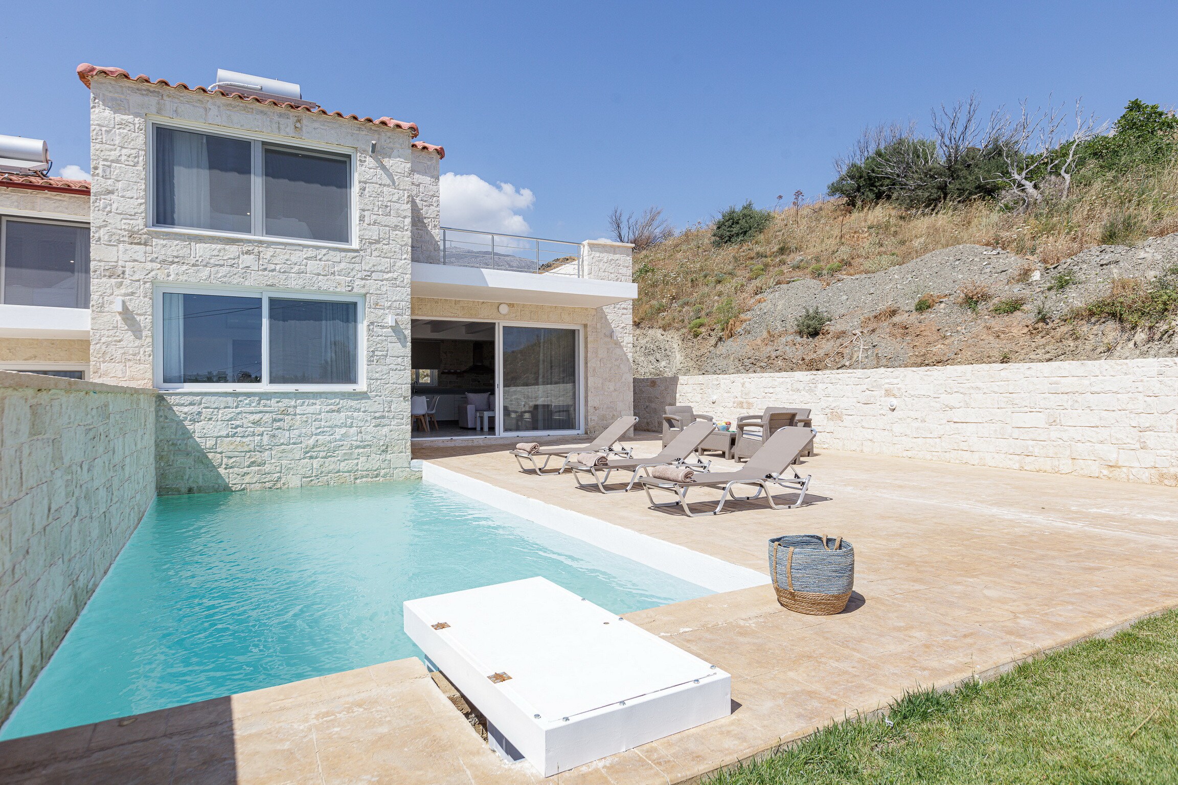 Exterior view & private Swimming pool of Private heated pool,Walking to beach & taverns,Damnoni,Plakias,Crete