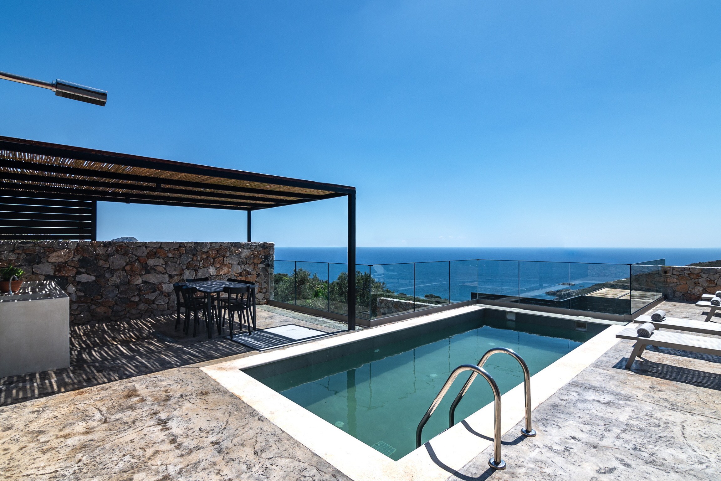 Swimming pool of Modern villa, Stunning sea views,Private pool,Near beach,taverns,Souda,Plakias