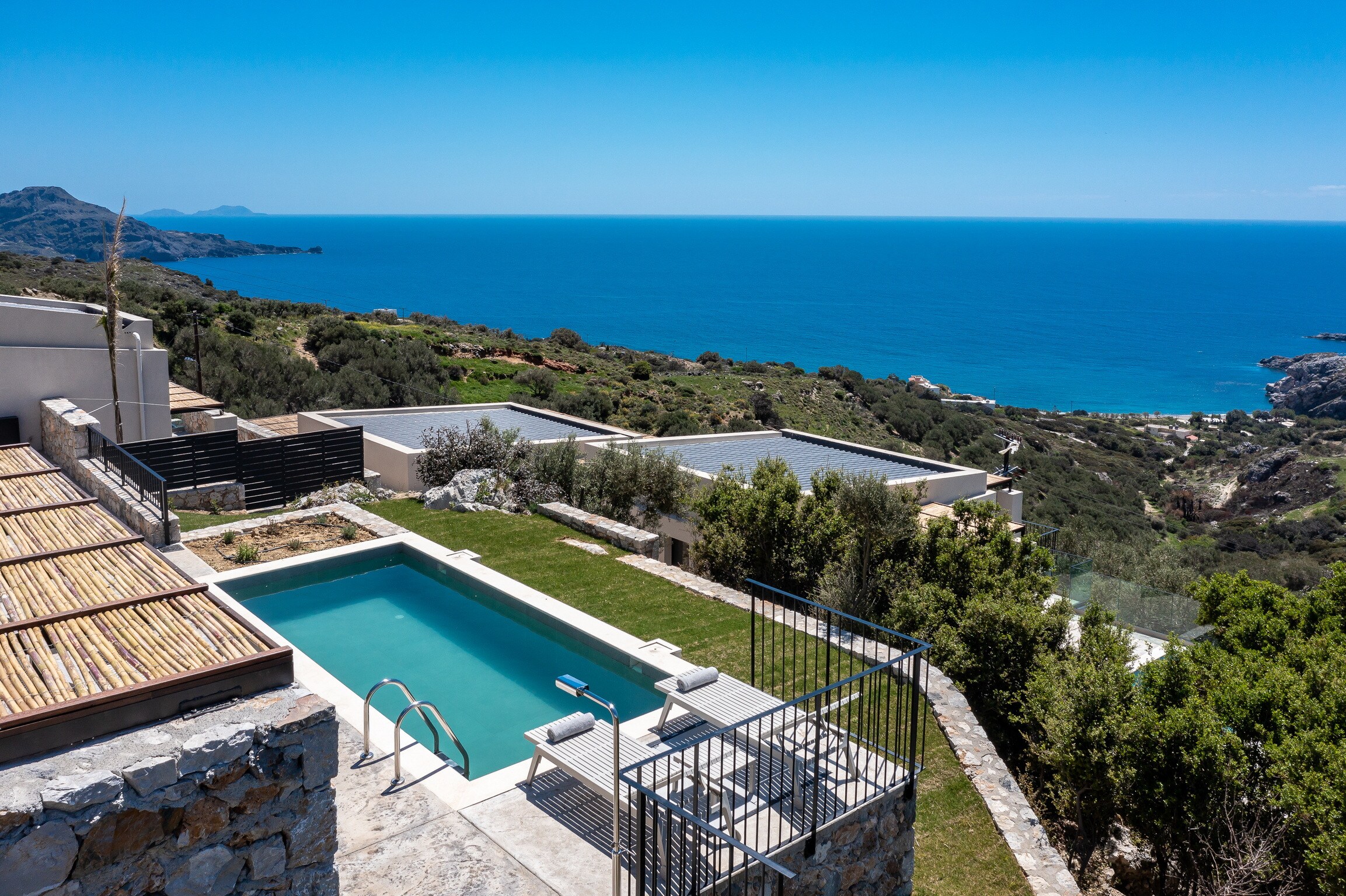Sea View of Modern villa,Stunning sea views,Private pool,Near beach,taverns,Souda,Plakias