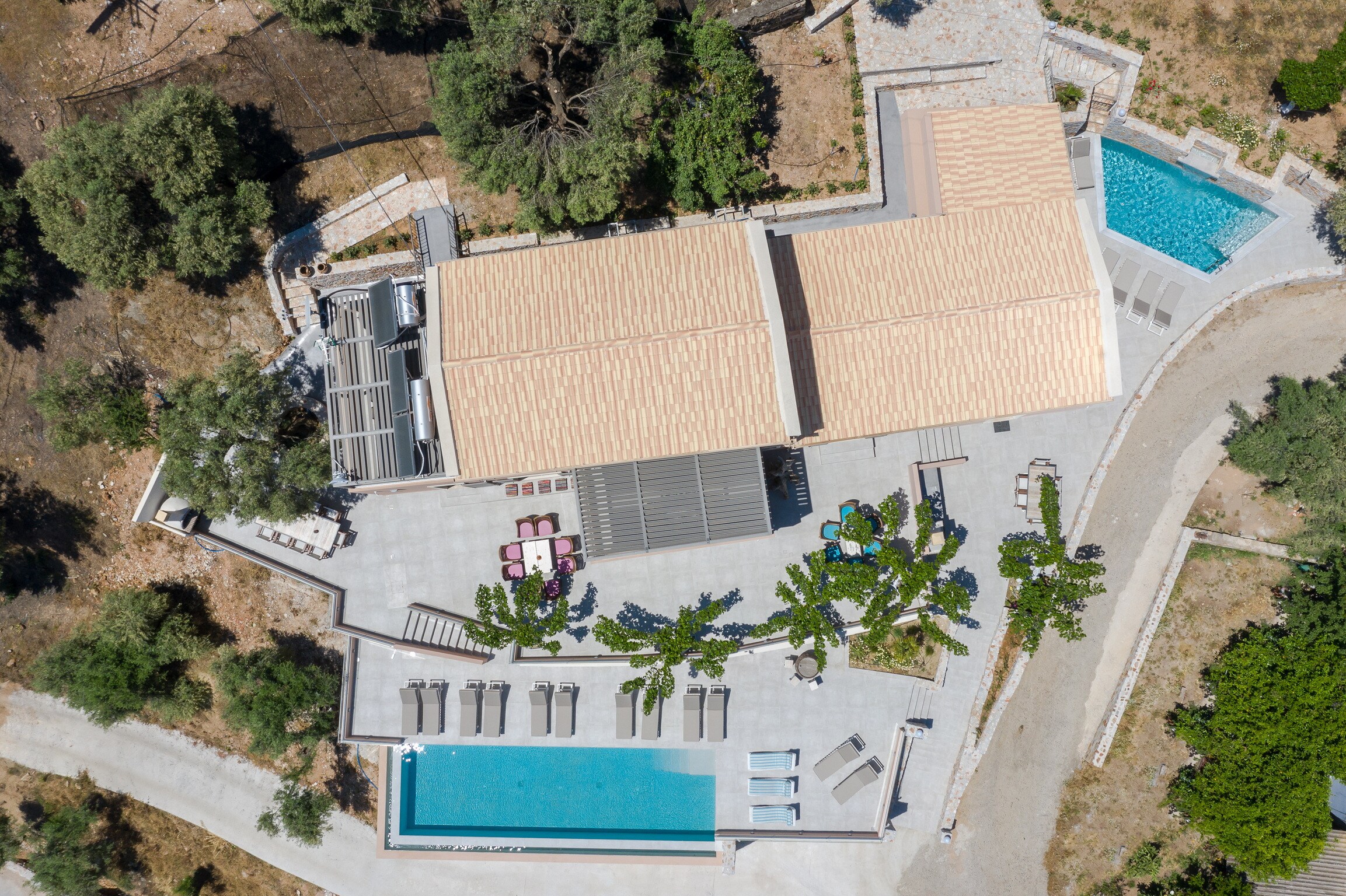 Exterior view of Luxurious villa for 6,Quiet,swimming pool,Sauna,Incredible view,Extra services,Chania,Crete