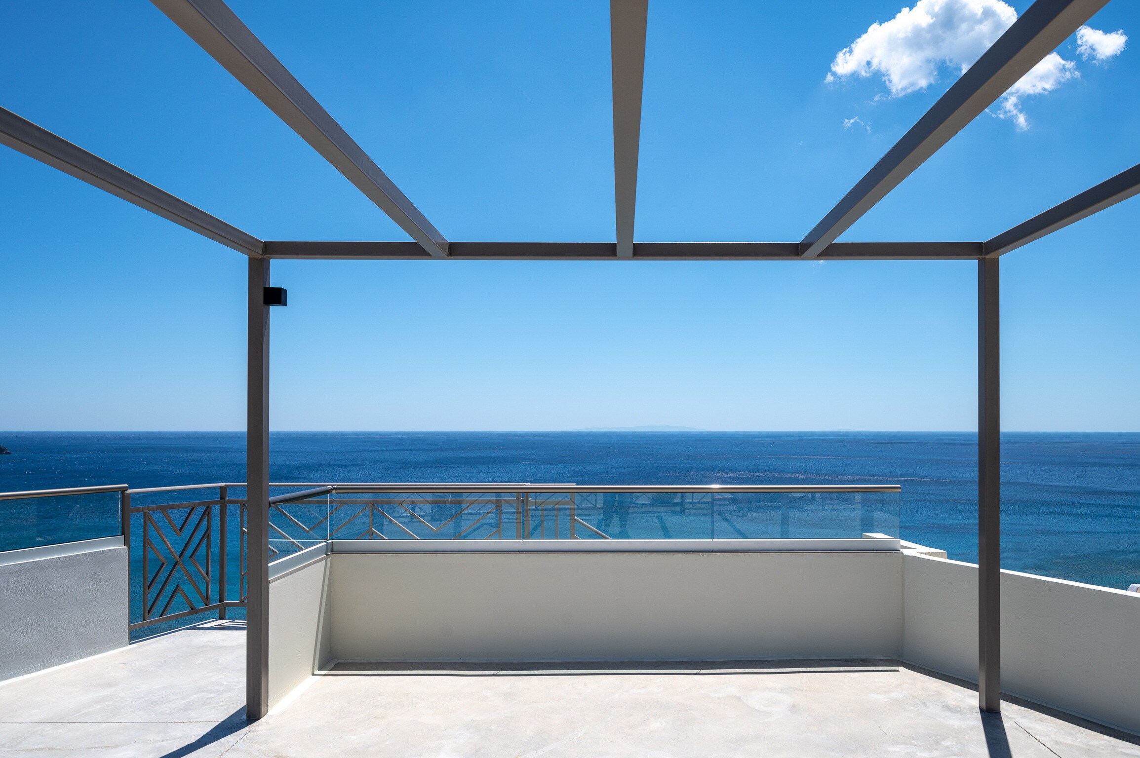 Terrace of Unobstructed sea view,Private pool,Next to beach and amentities,Plakias