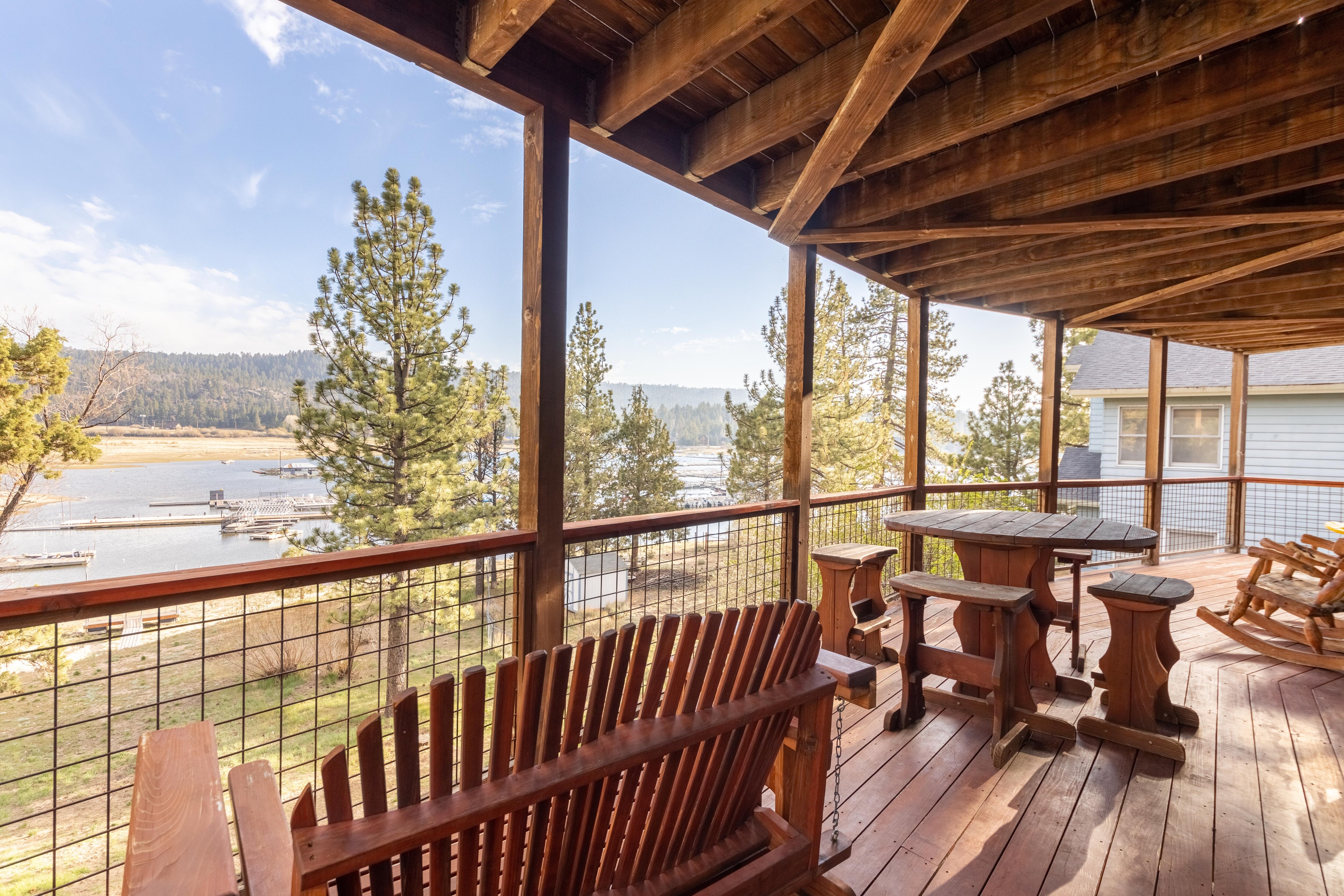 Lake views from the spacious deck.