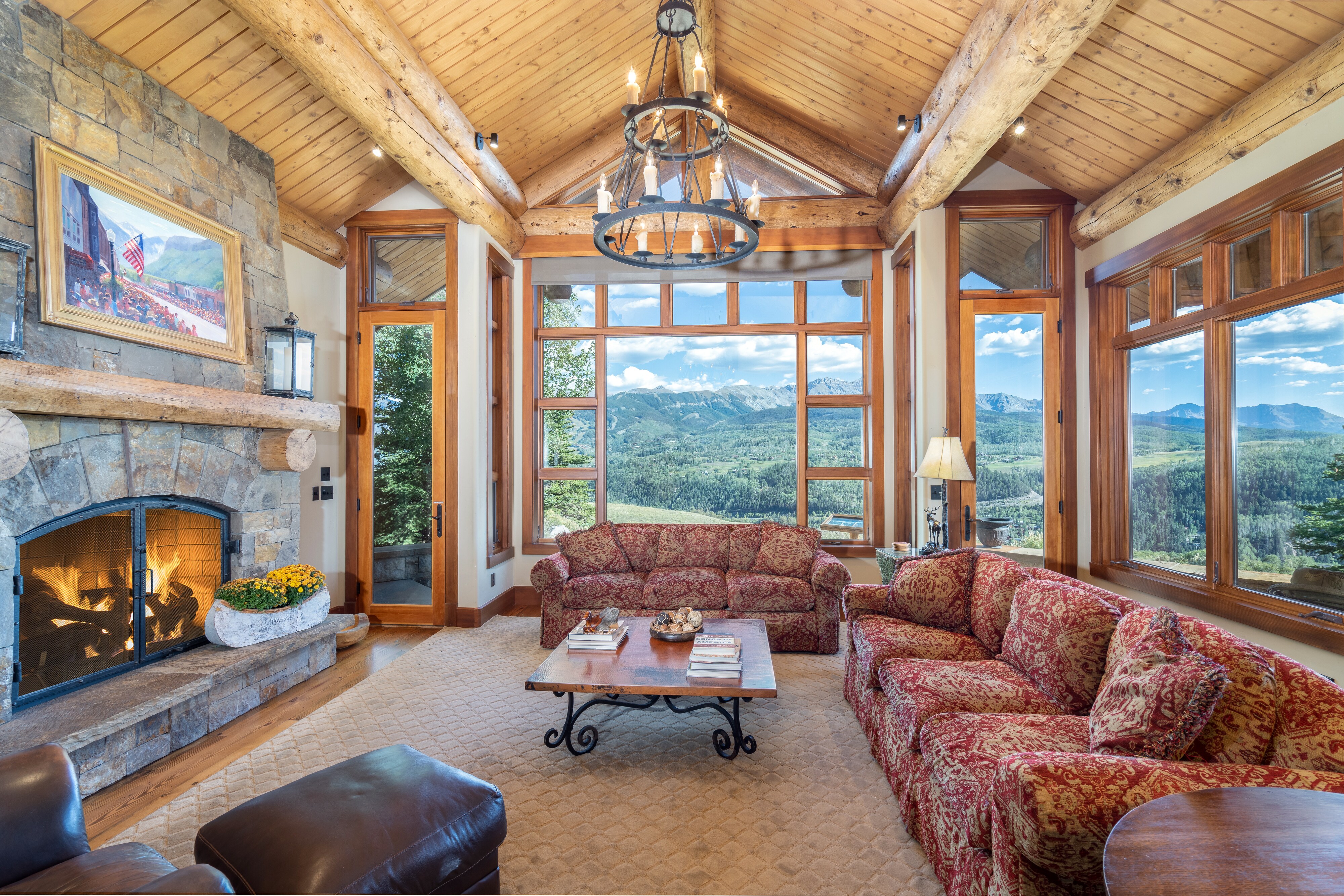 Unbeatable views by the fireplace.