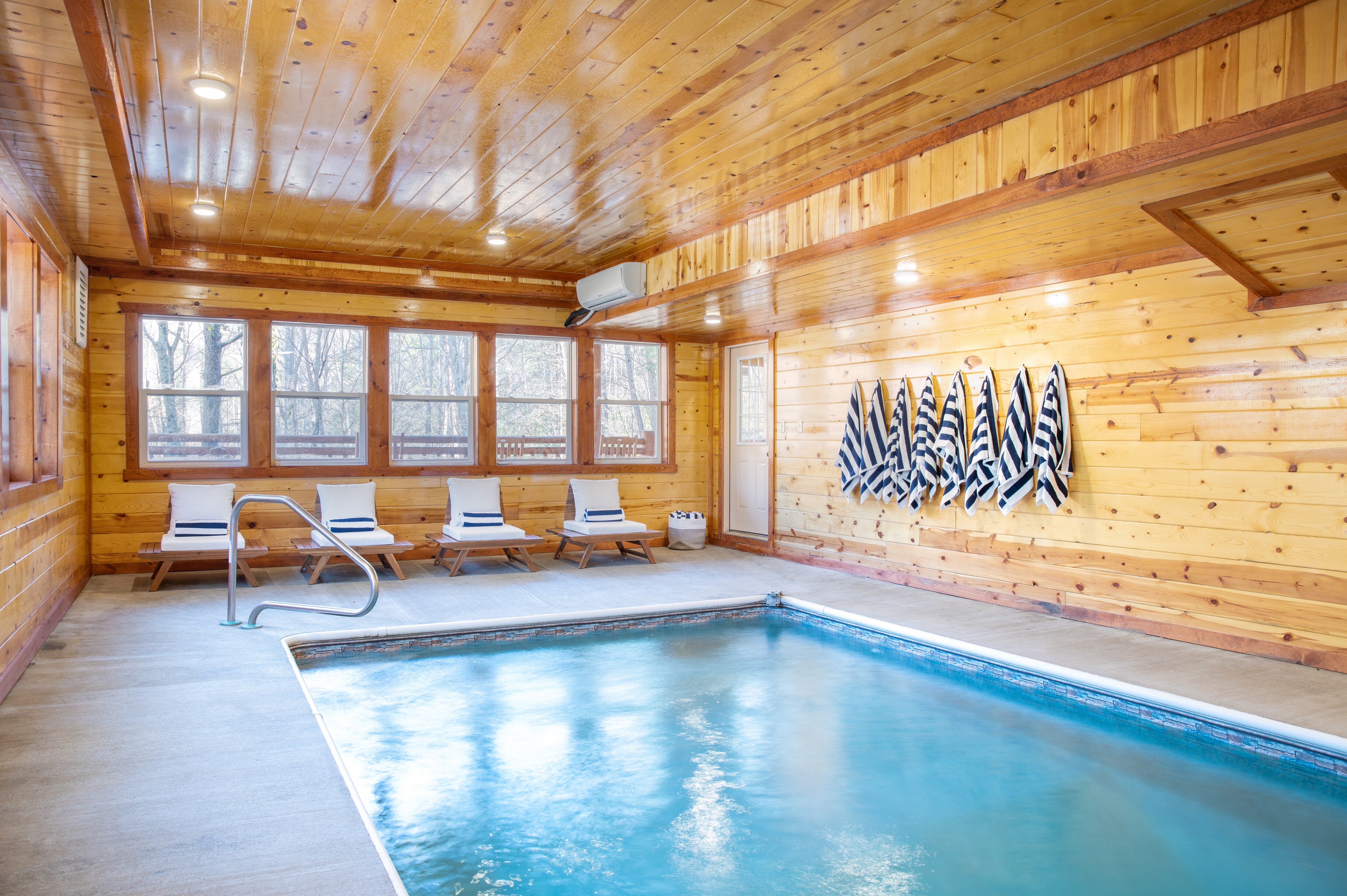 Swim in any season in the indoor pool.