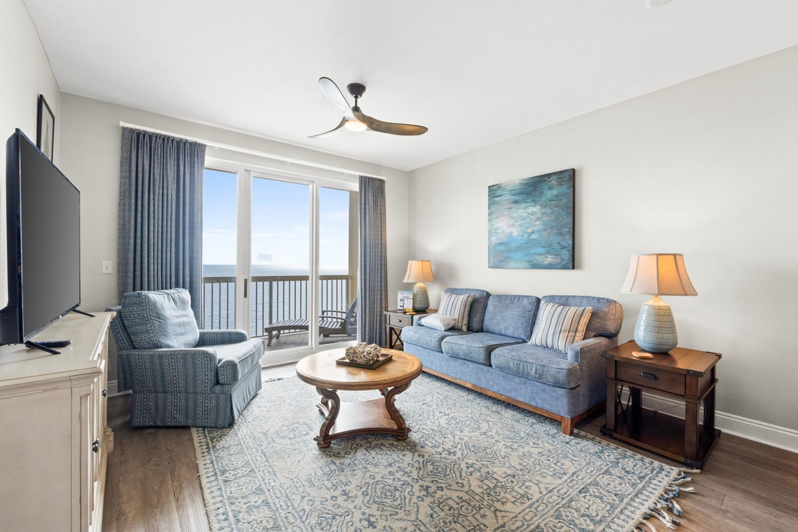 Living Area with Gulf Views