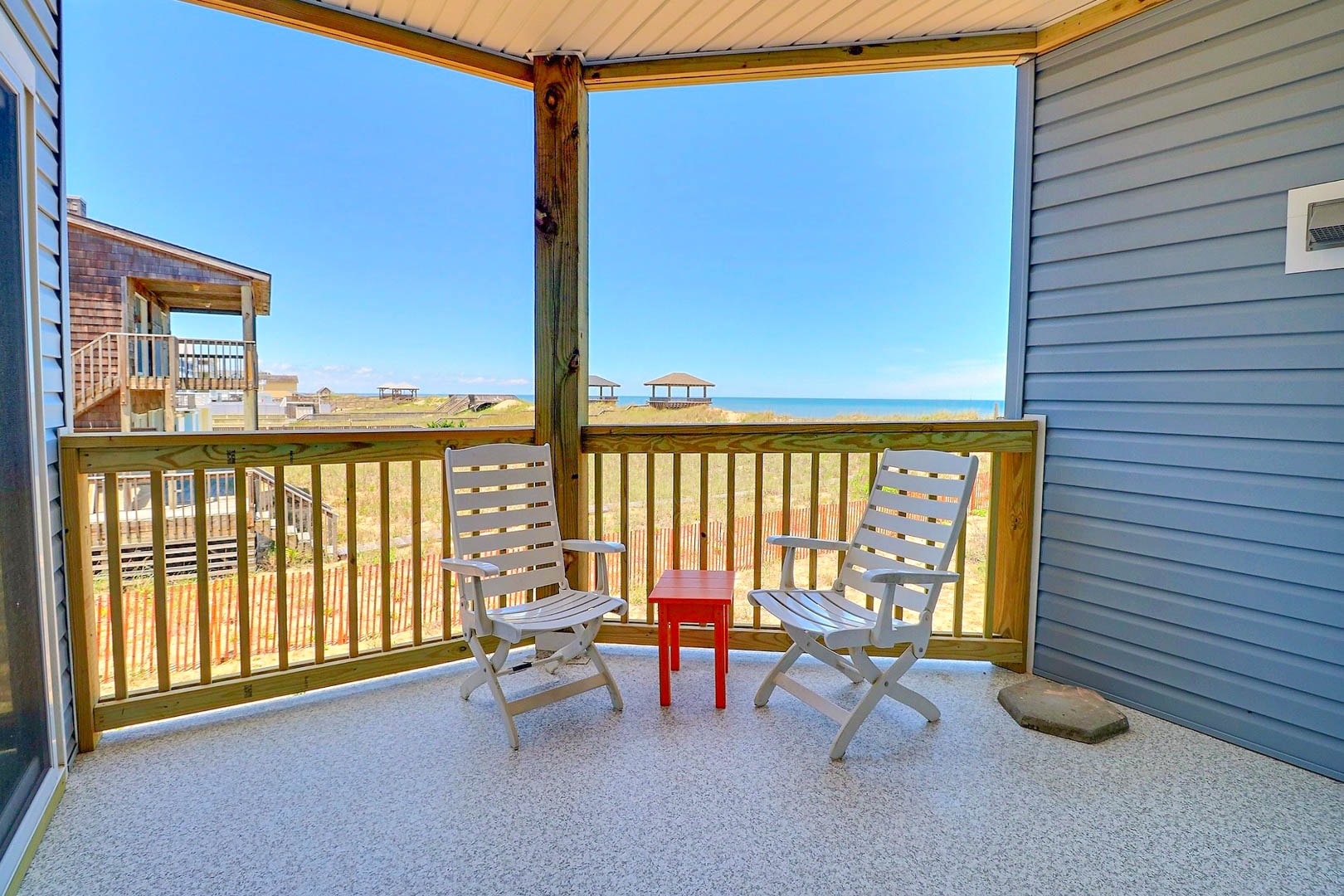 Deck with ocean views