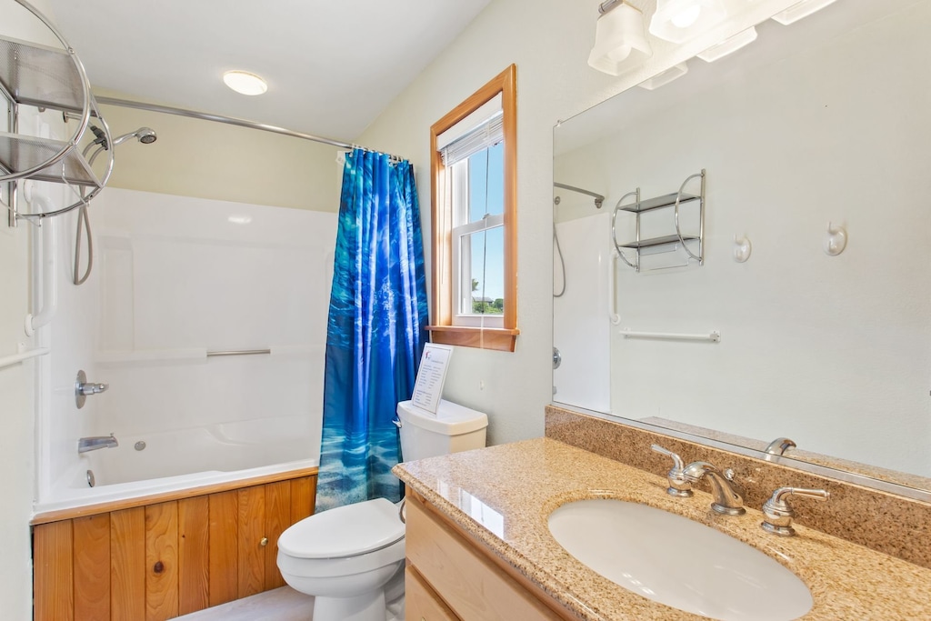 The Master Bathroom offers comfort and convenience during your stay!
