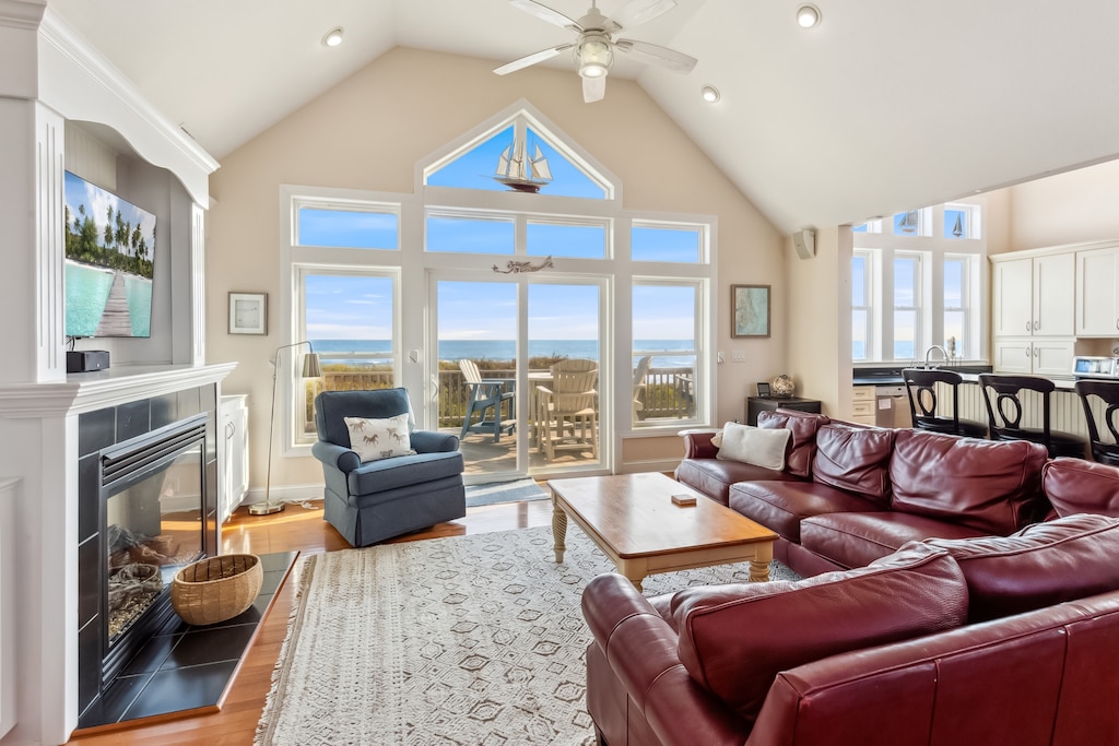 Recount the day's adventures in the Living Area with lots of cozy furniture and high ceilings.