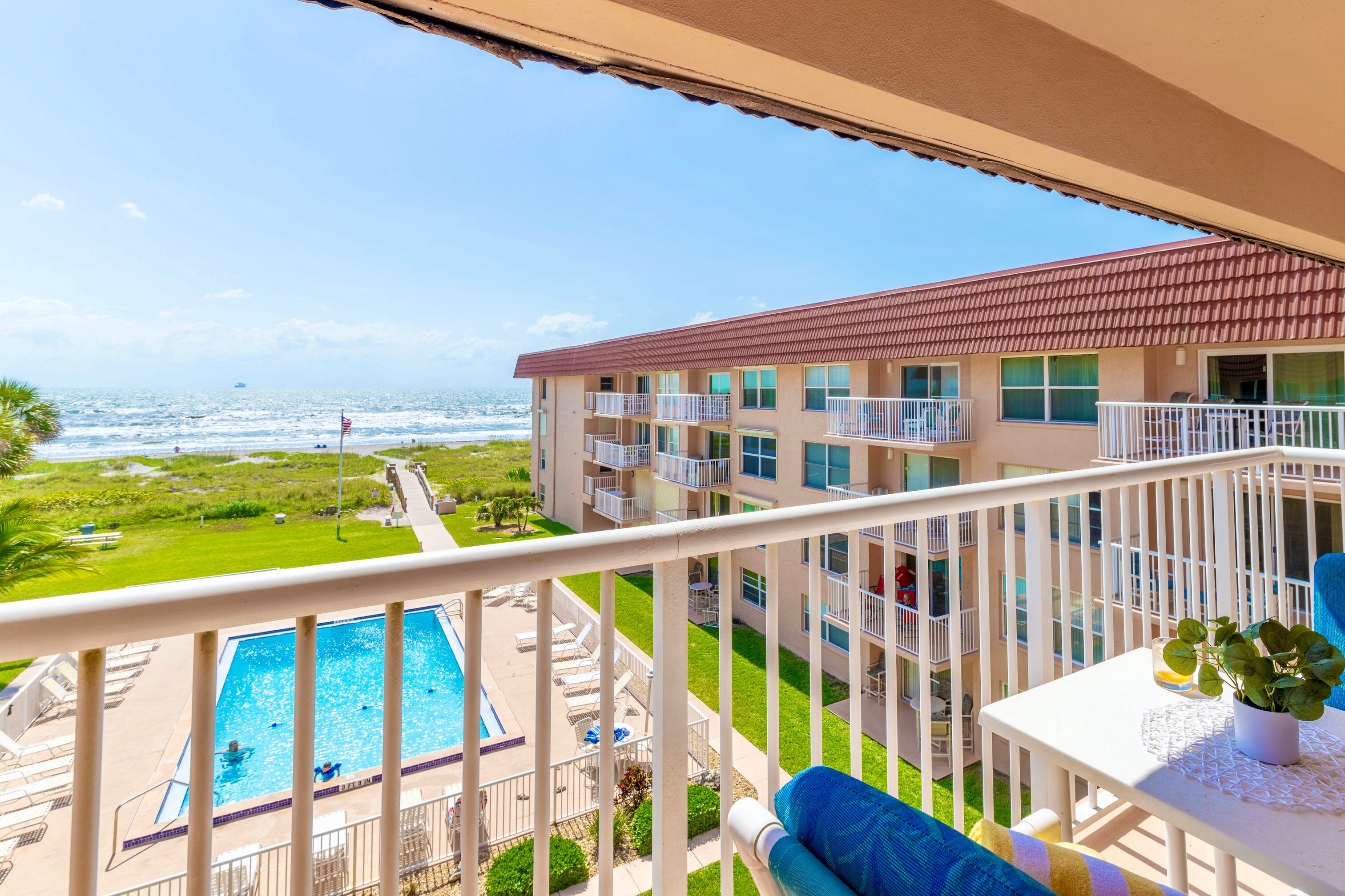 Enjoy a coffee or drink from your beautiful ocean facing balcony.