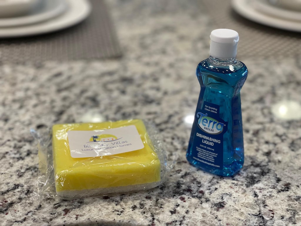 Starter Amenity Pack Included: Sponge and Dish Washing Soap