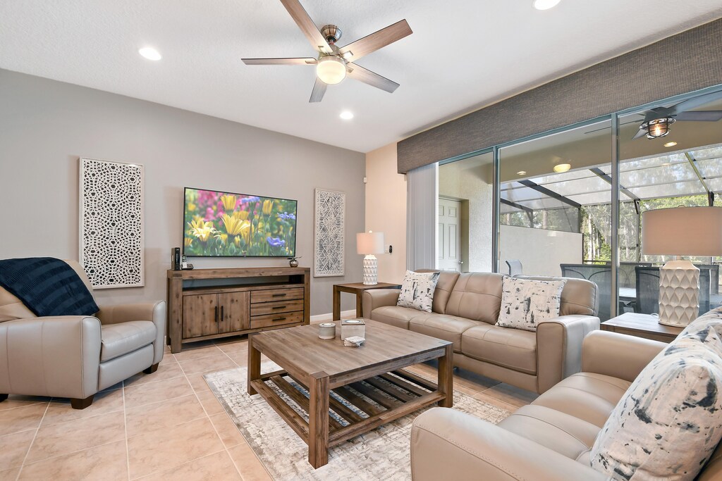 Lavish living room area with flat screen TV