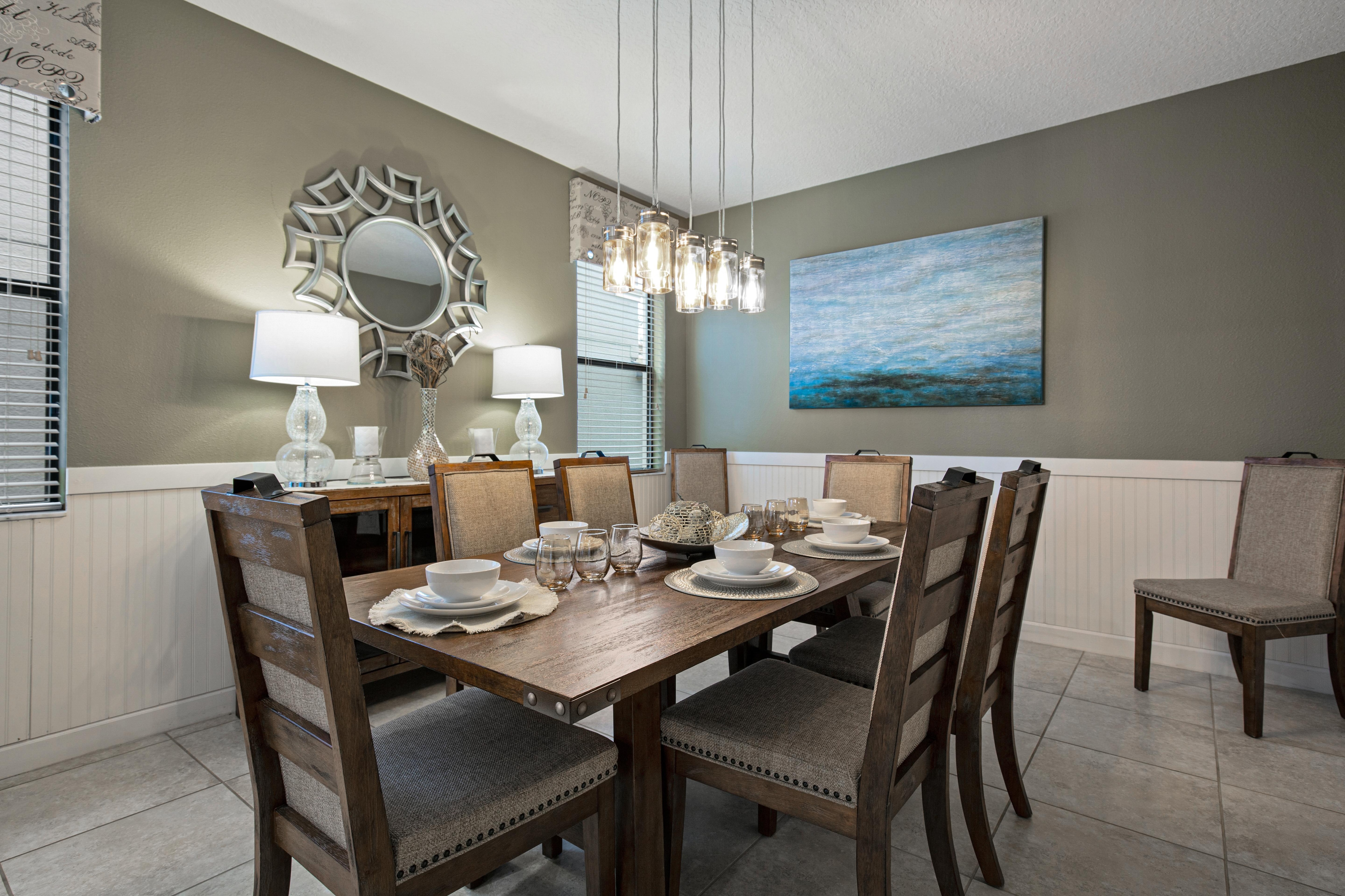 Elegant dining area with seating for 6