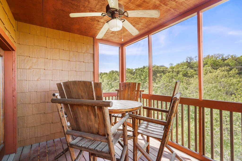 Screened-In Deck with a Wooded View