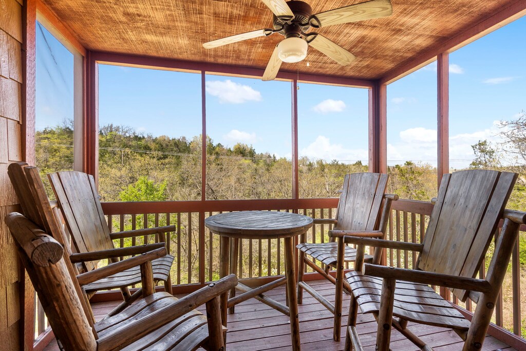 Screened-In Deck with a Wooded View