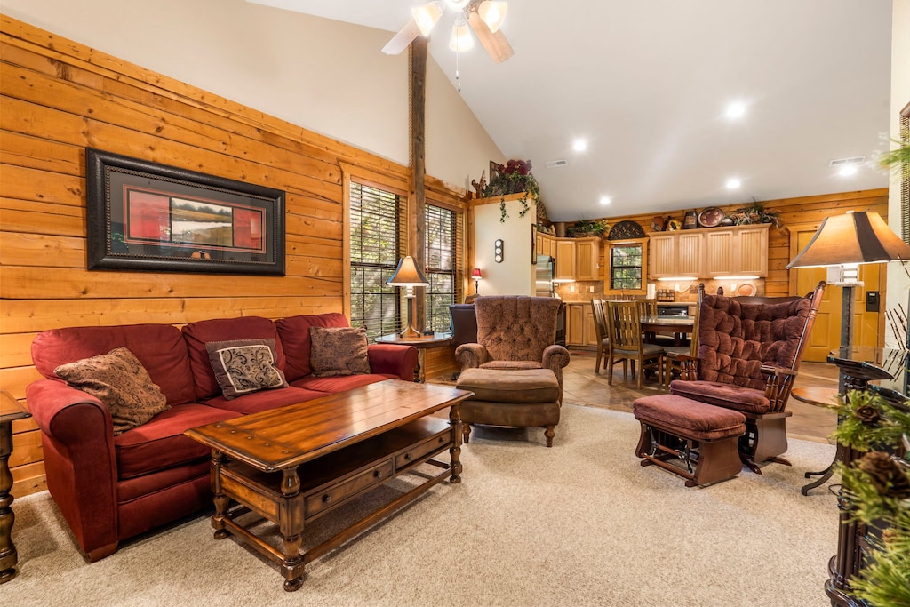 Cozy Living Room with Cable TV,  and Seasonal Fireplace