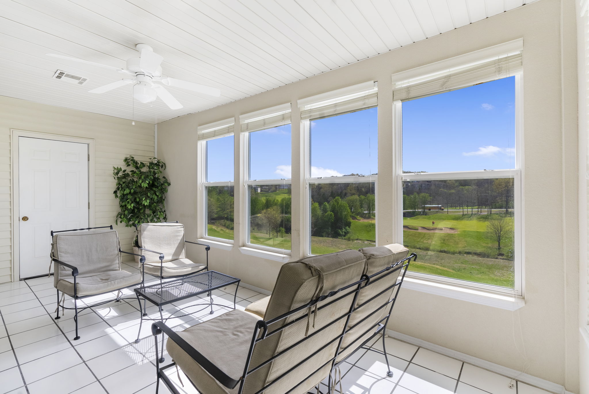 Spacious Sunroom with Golf Course View