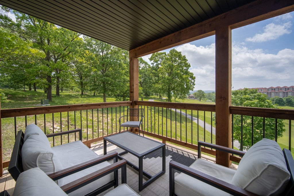 Large Covered Balcony with Course View - Main Level