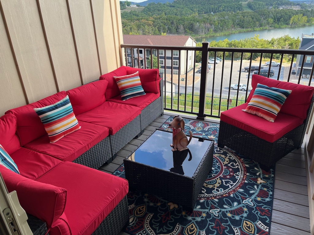 Private, Covered Balcony with a Great Lake View- NEW Patio Set!