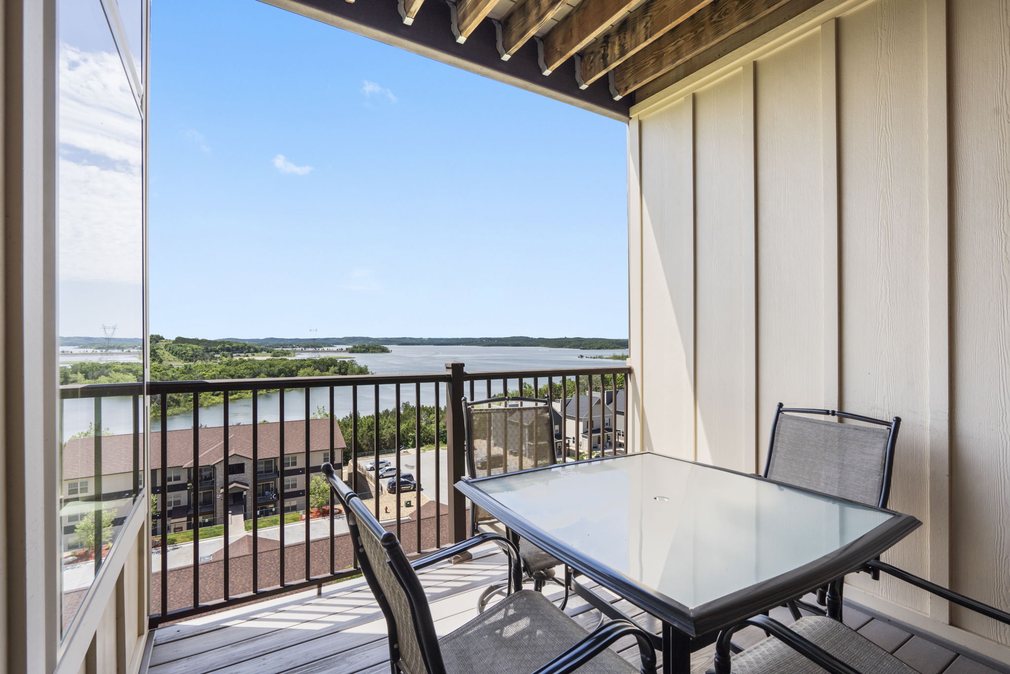 Private Covered Deck with a Great Lake View