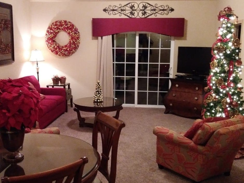 Holiday decor may vary from year to year and is usually displayed from November to January