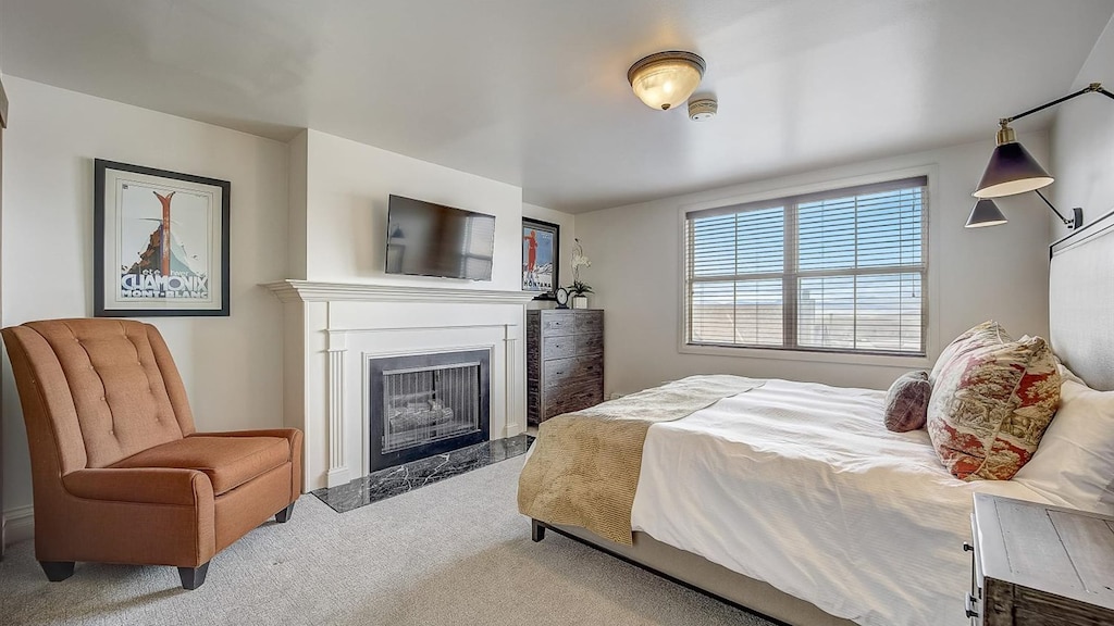 Fireplace and 40 Inch Television.