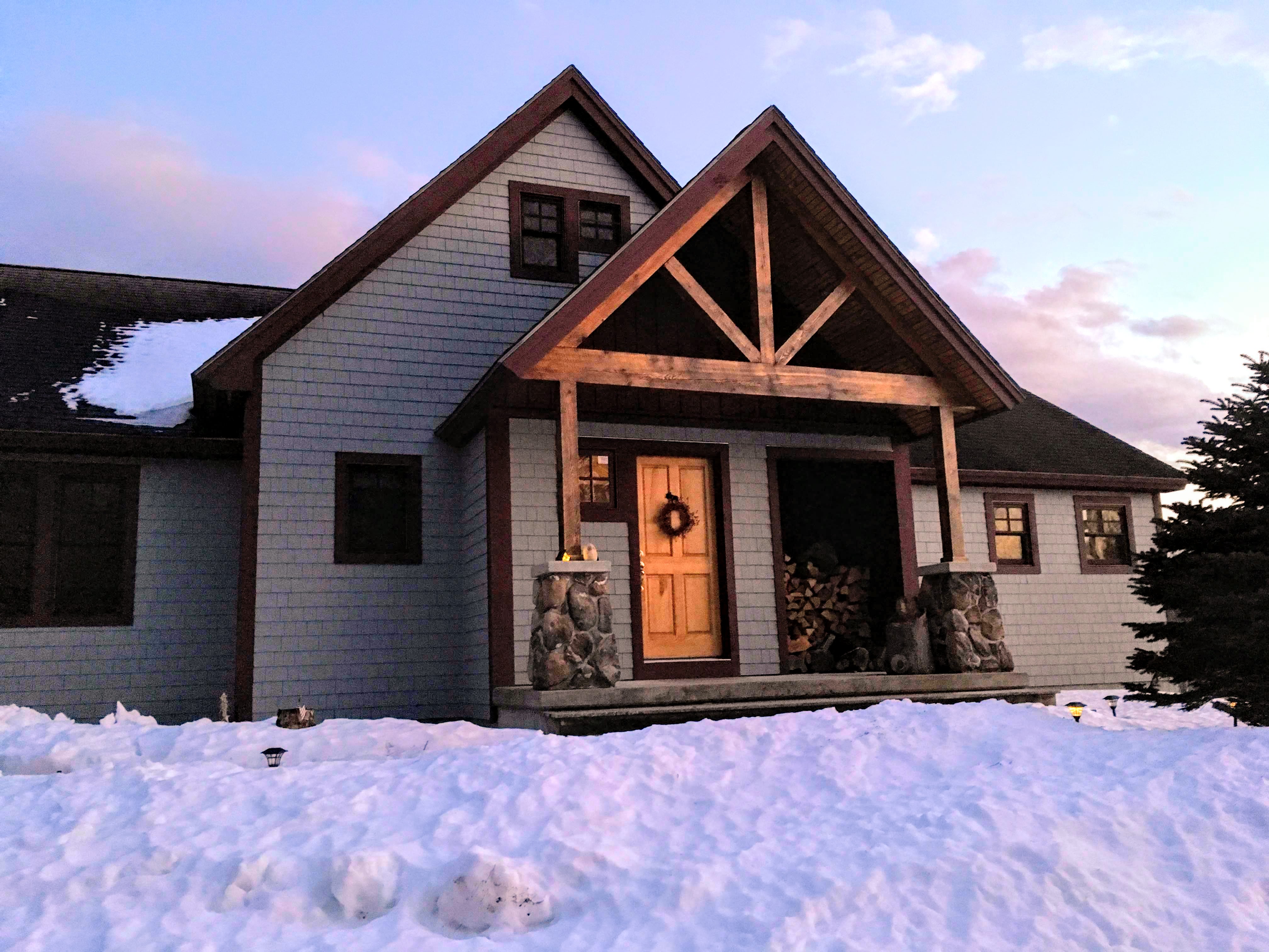 Perched on the hills above Franconia, right at the entrance to Franconia Notch, this beautiful craftsman home will wow you with its view of Cannon Mountain and the surrounding mountains.