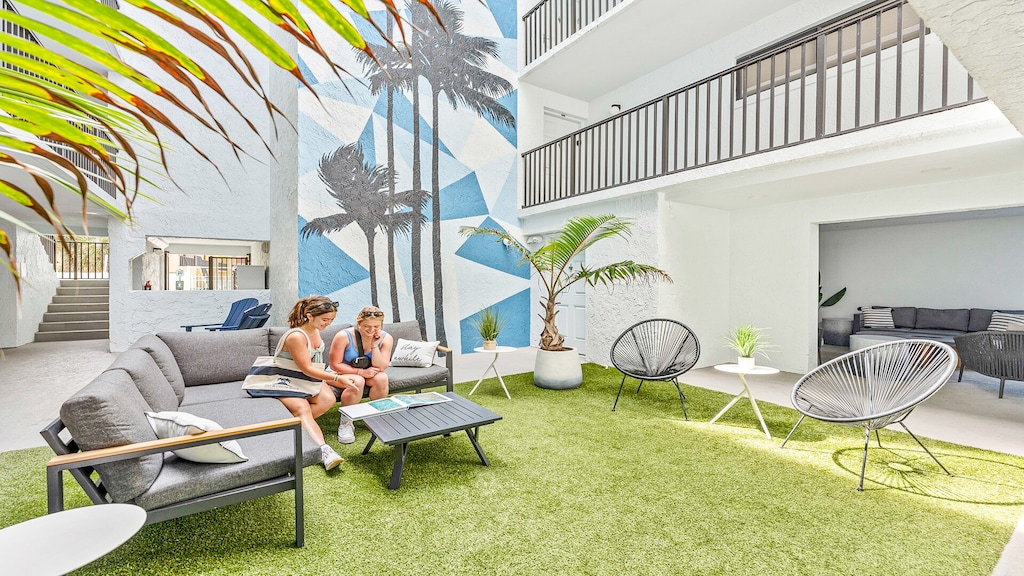 Enjoy family and friends in the outside lounge.