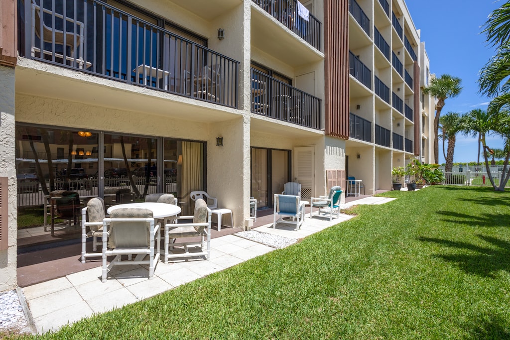 Private patio with outdoor seating