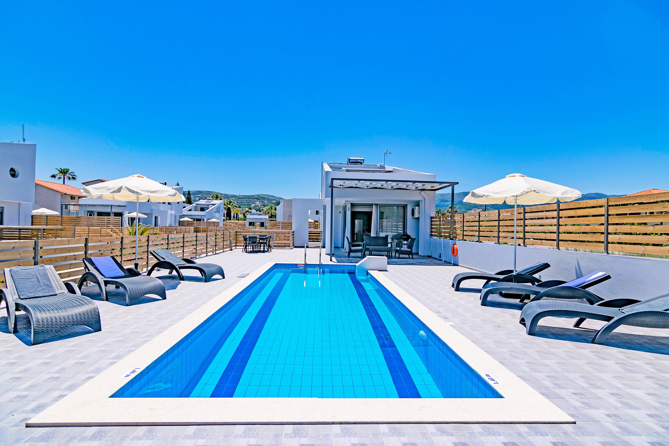 Swimming pool and exterior furniture