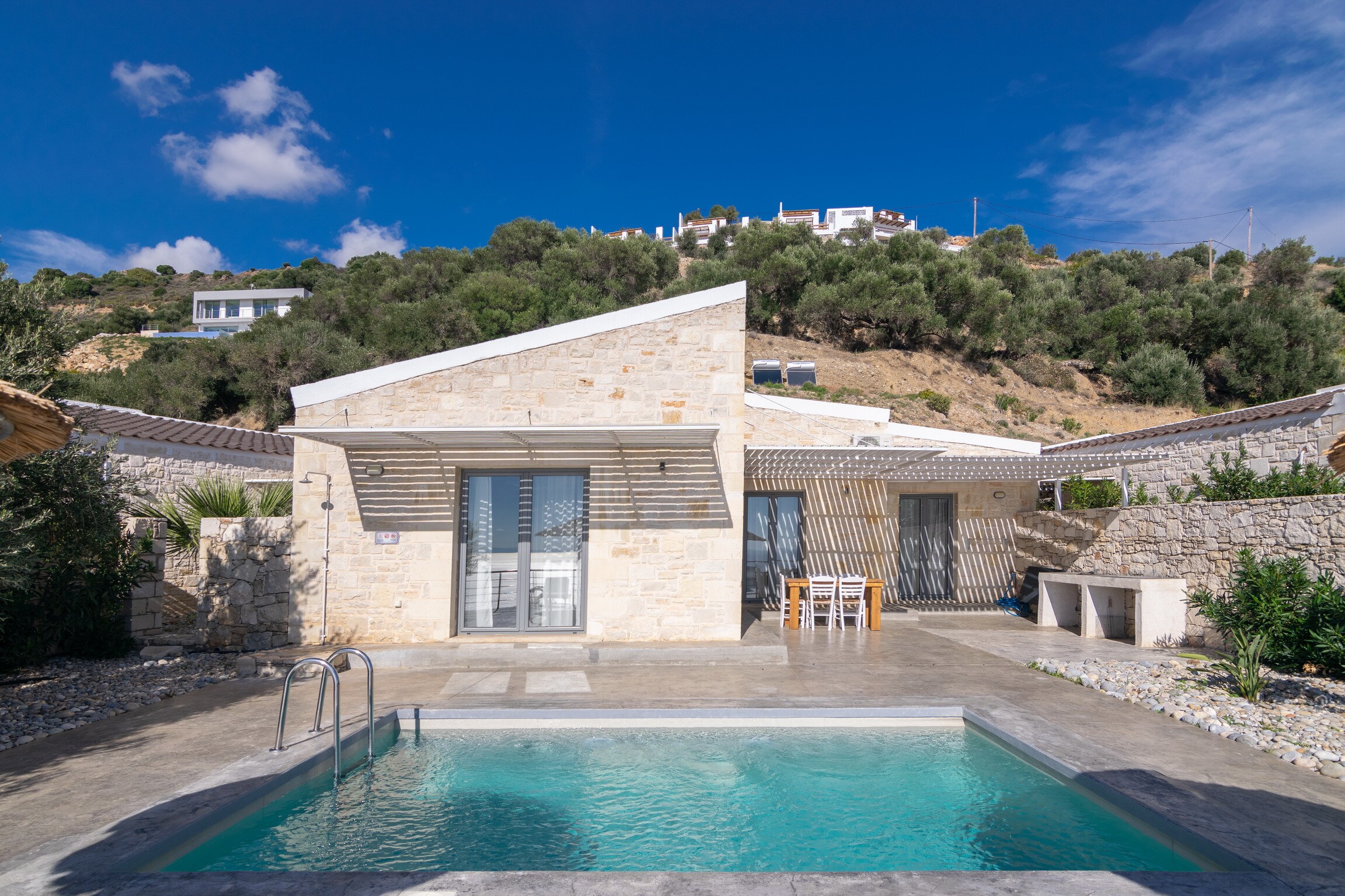 Main facade of incredible sea view villa,Private pool,Tavern,Plakias,Crete