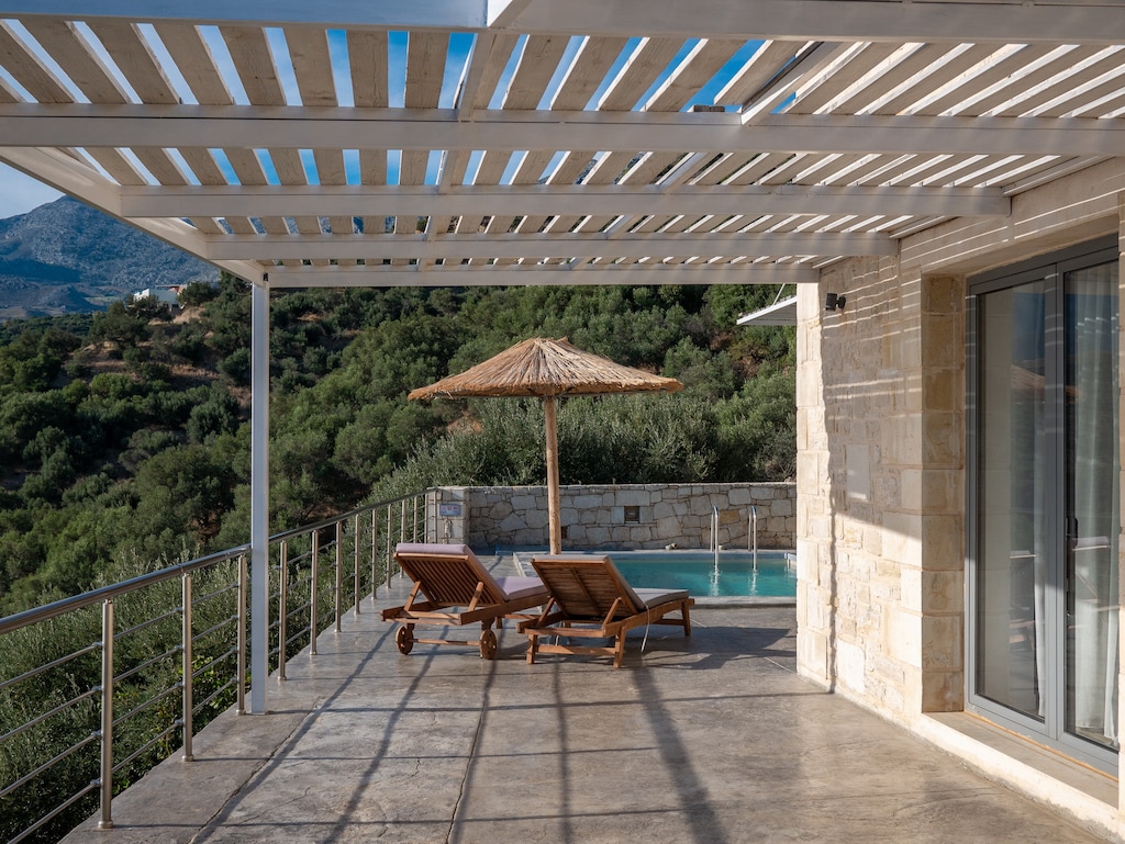 Patio of incredible sea view villa,Private pool,Tavern,Plakias,Crete