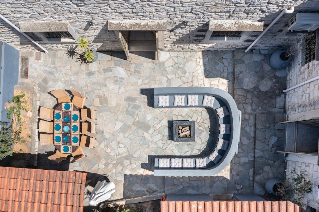 Aerial View of Renovated Villa, 12 persons, Kids pool, Picturesque village, Rethymno