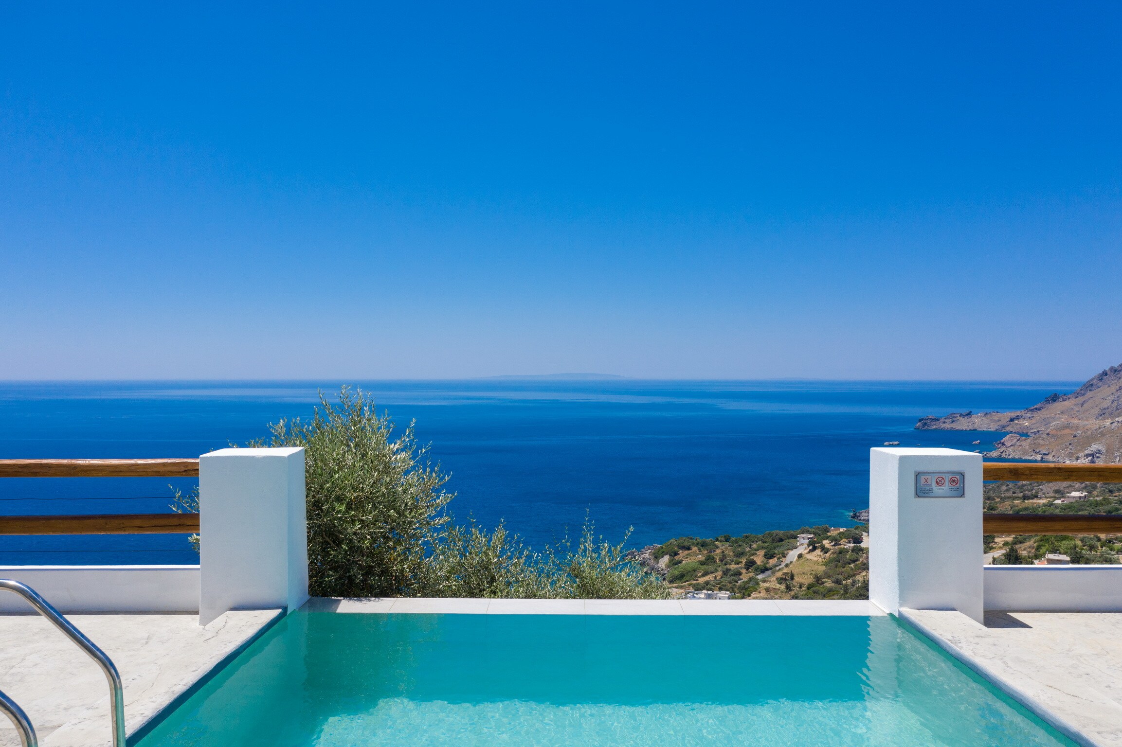 Swimming pool area of Incredible sea view, private pool, near tavern, Plakias, Crete