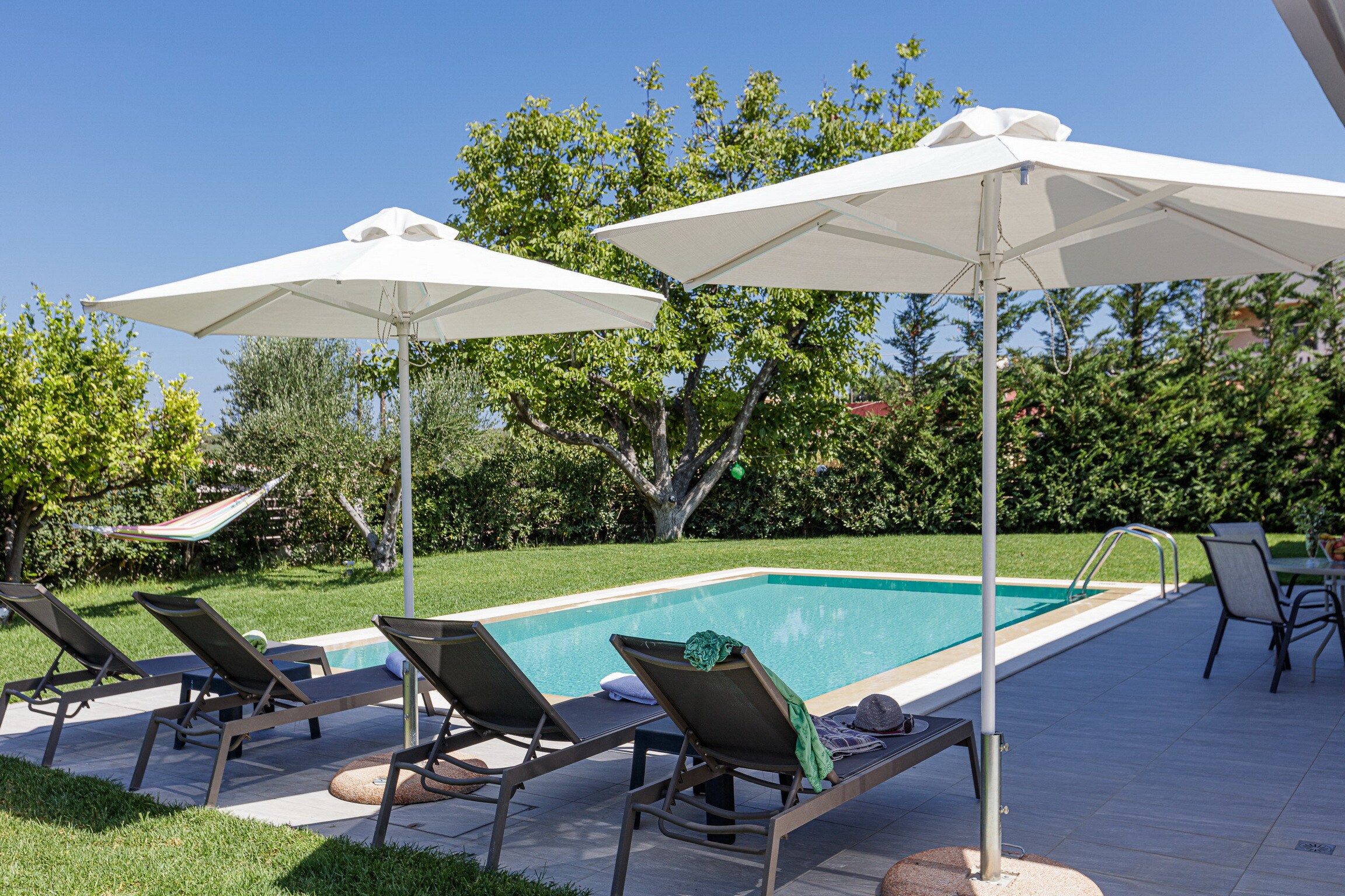 Swimming pool area of Modern,Stone built villa,Next to amenities,Private pool, Aggeliana, Rethymno, Crete
