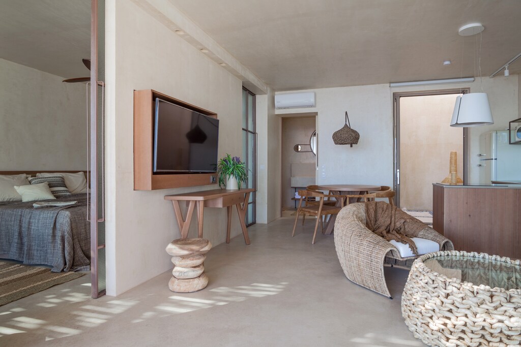 Living area of Beach villa,Heated pool,Incredible view,Agios Pavlos,Crete