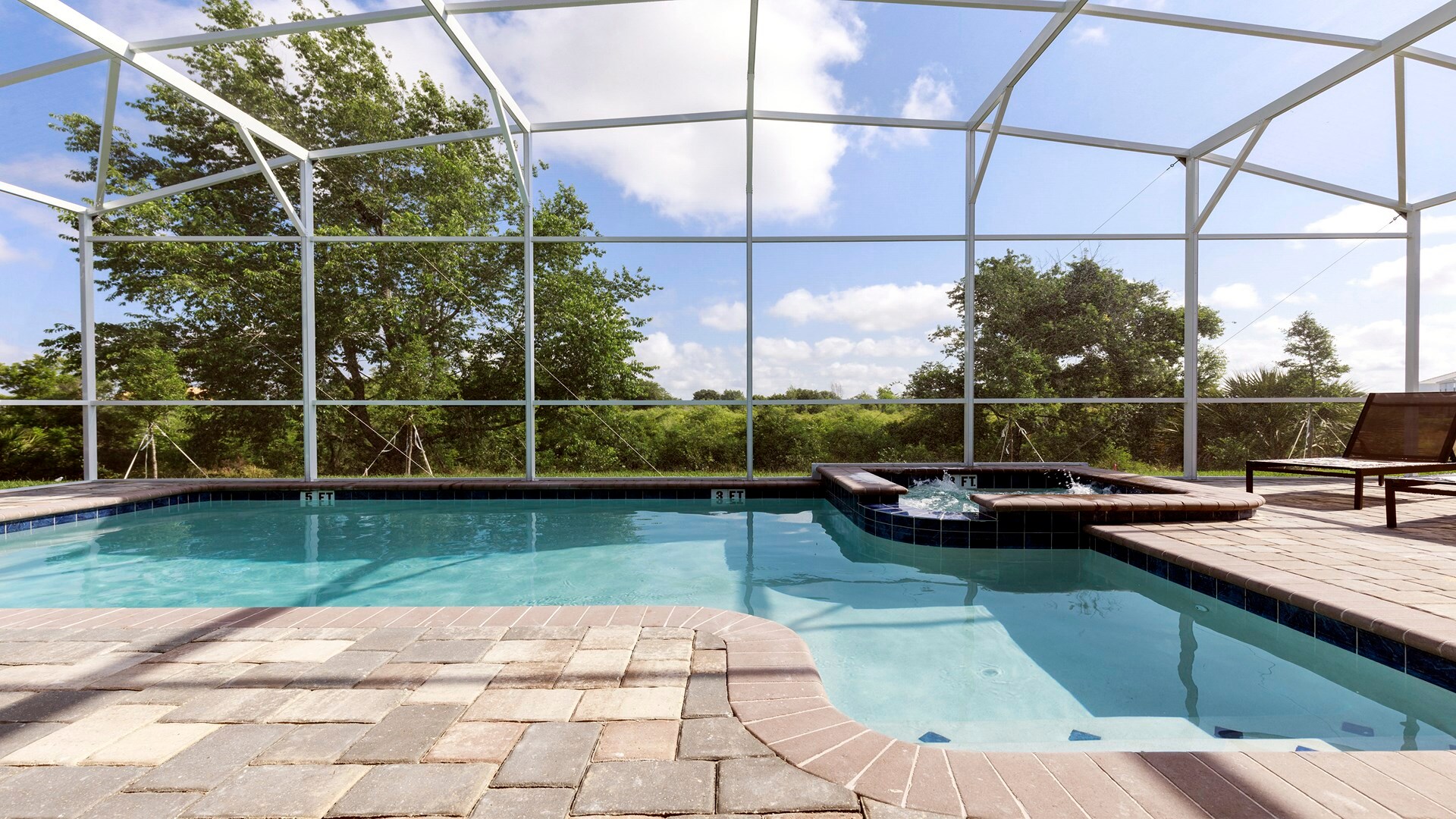 Enjoy stunning views out on to the green from your own private pool