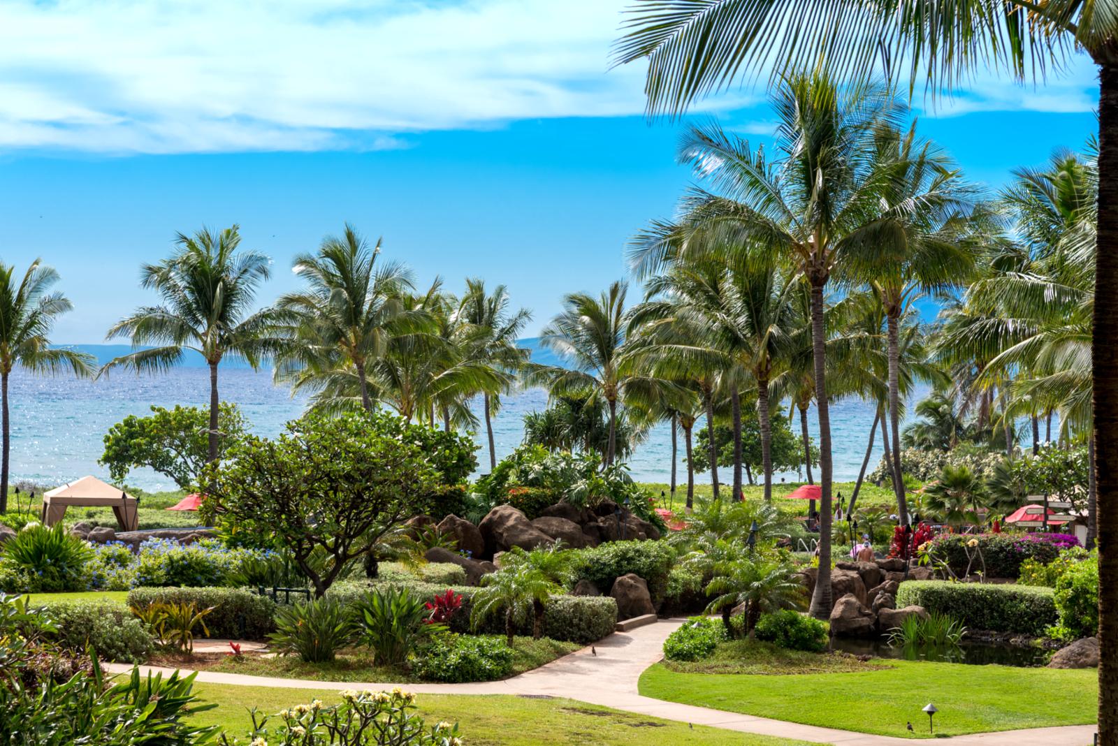 Enjoy ocean views from the lanai with soothing trade wind breezes.